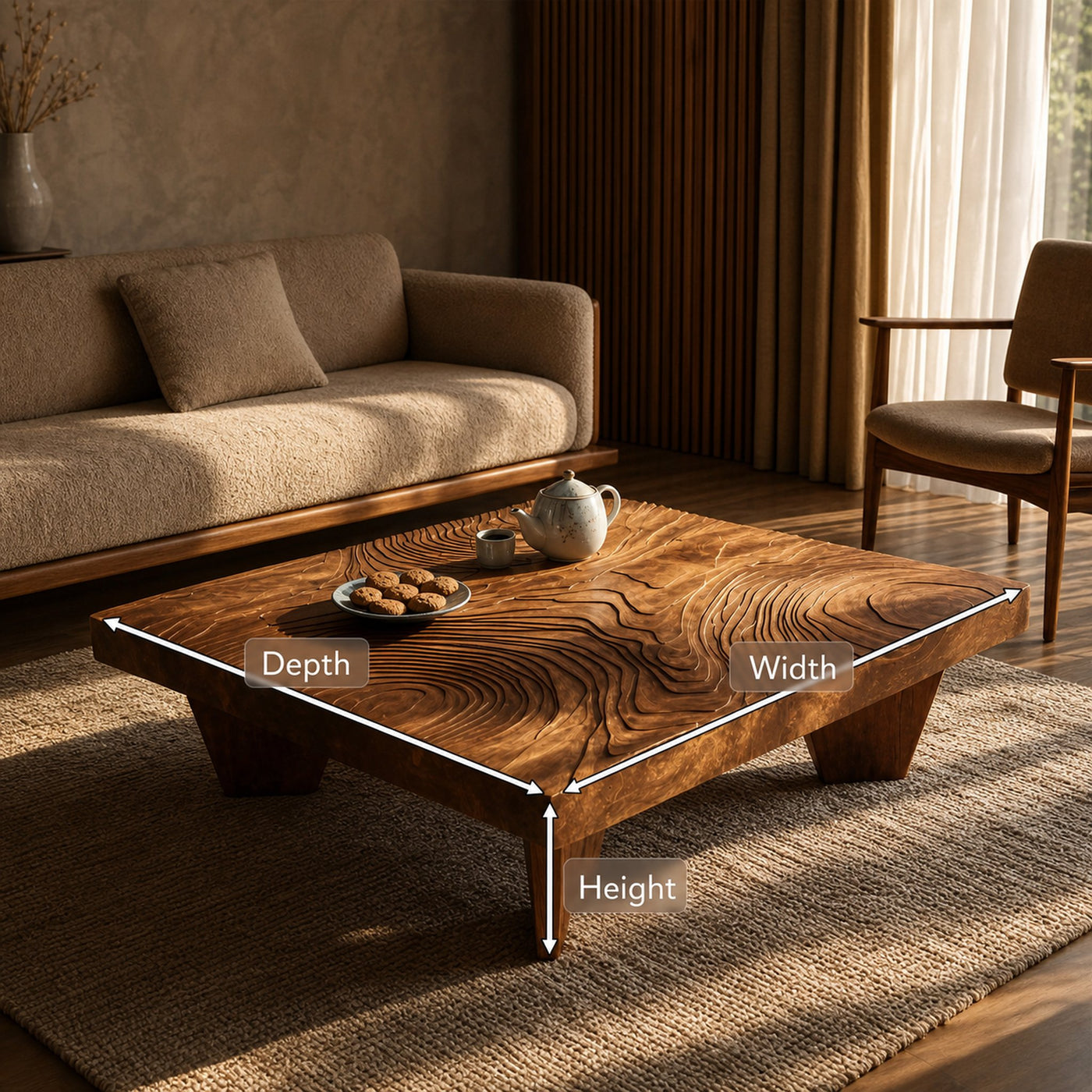 Handcrafted Live Edge Solid Wood Coffee Table For Living Room - product view 8
