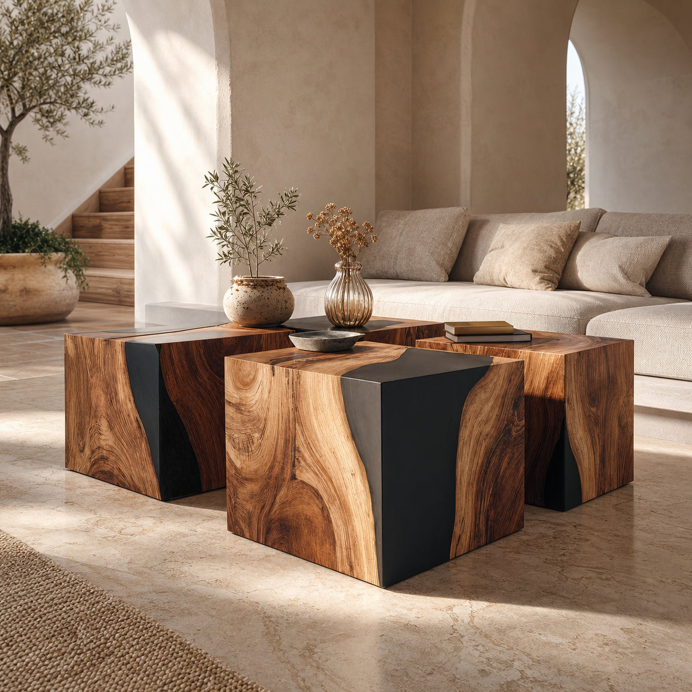 Handcrafted Low Coffee Table For Contemporary Interiors