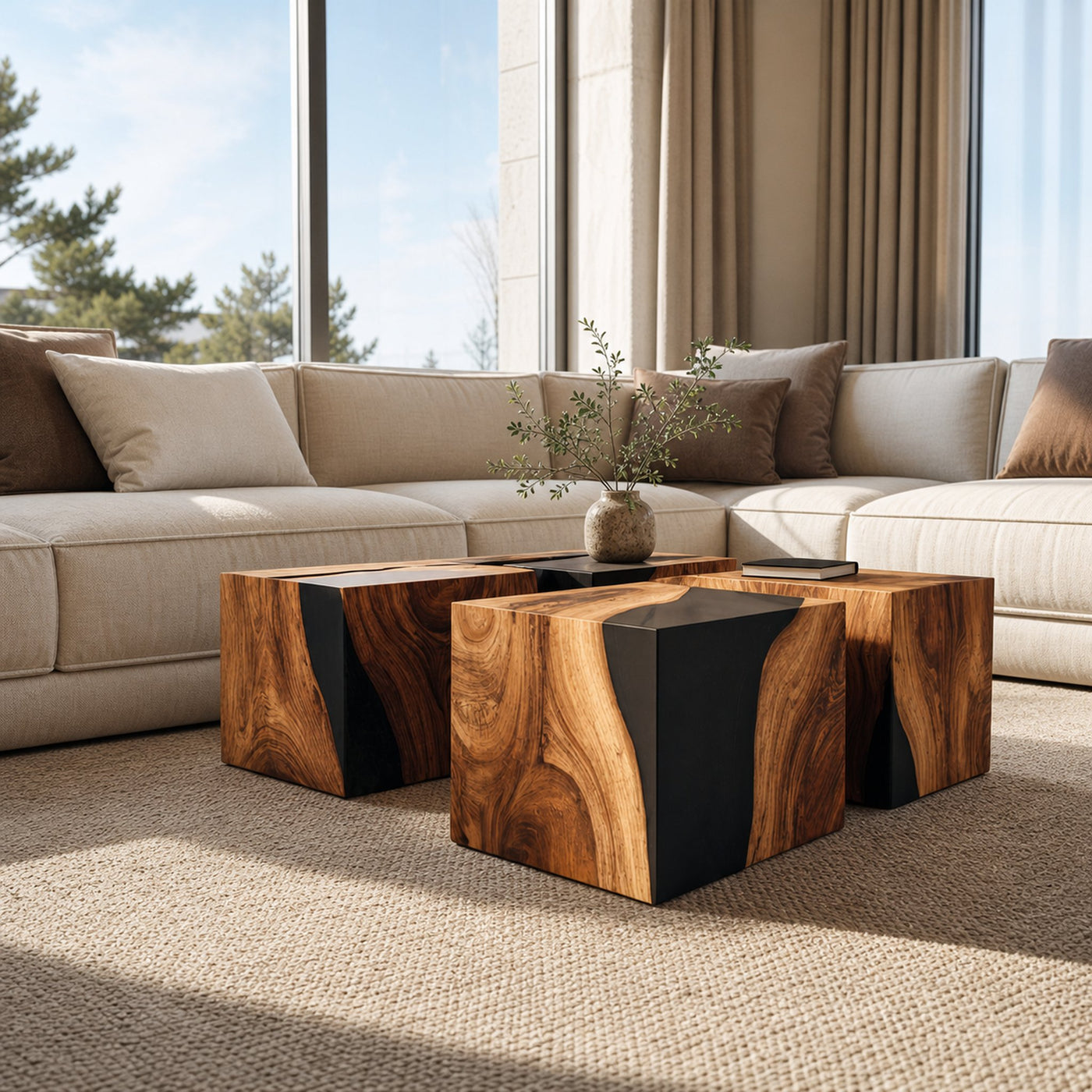 Handcrafted Low Coffee Table For Contemporary Interiors - product view 2