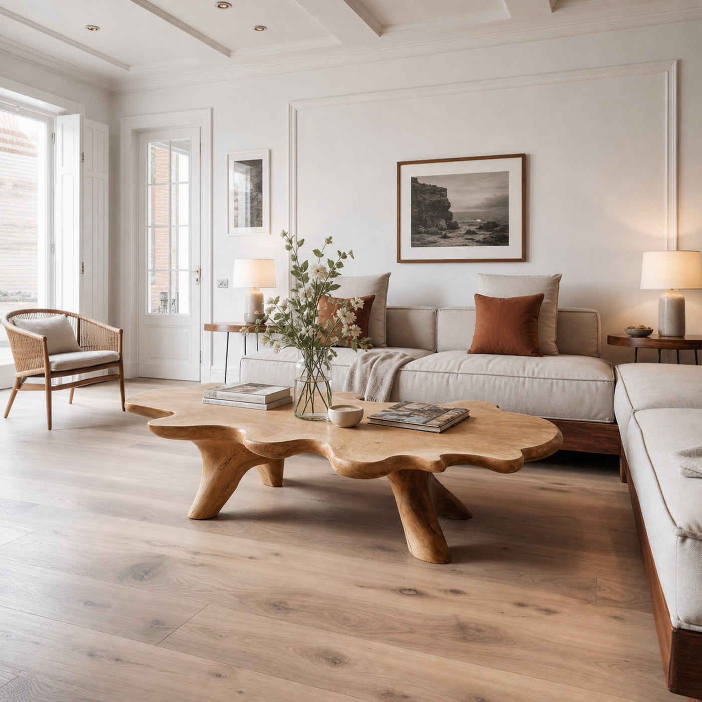 Handcrafted Low Table For Artisan Living Room - product view 3