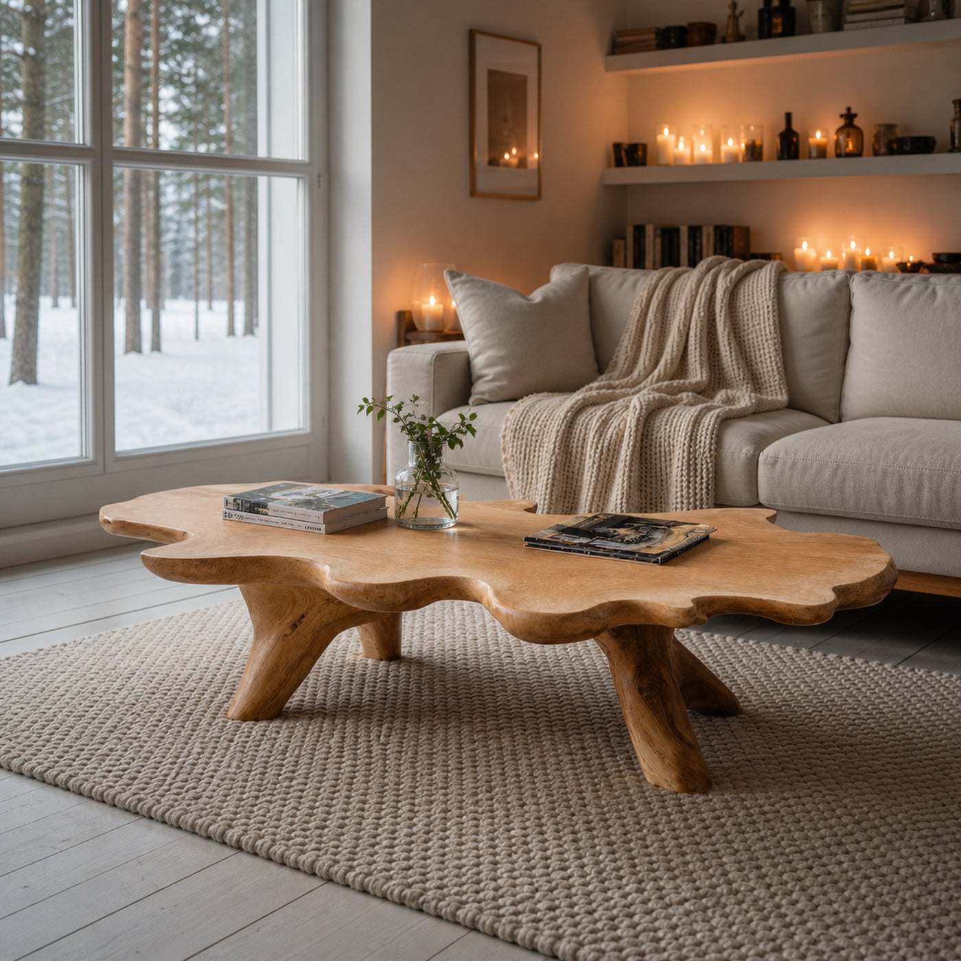 Handcrafted Low Table For Artisan Living Room - product view 5