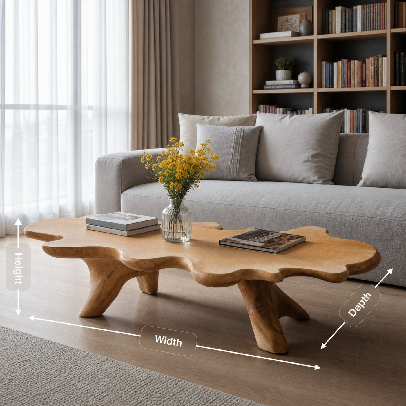 Handcrafted Low Table For Artisan Living Room - product view 8