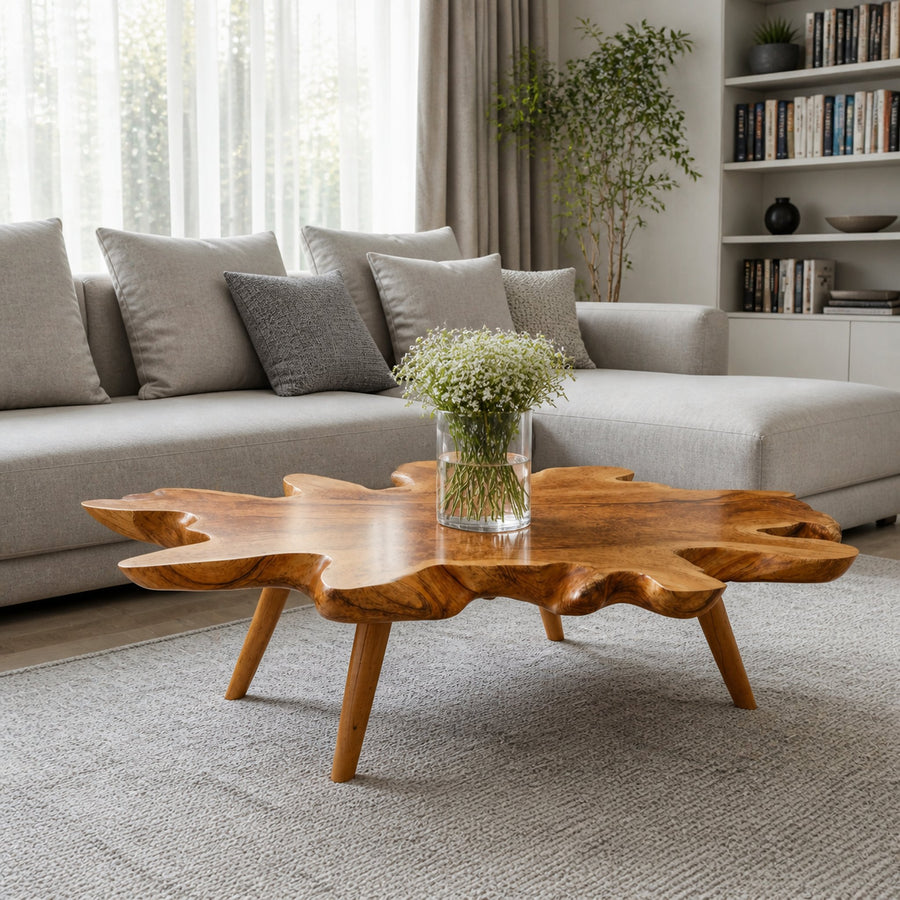 Handcrafted Low Table For Wooden Room Decor
