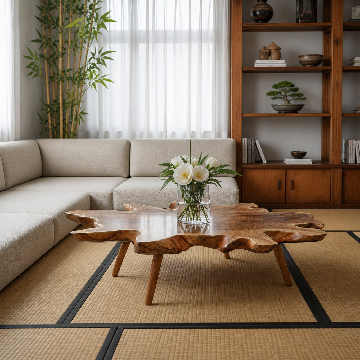 Handcrafted Low Table For Wooden Room Decor - product view 6