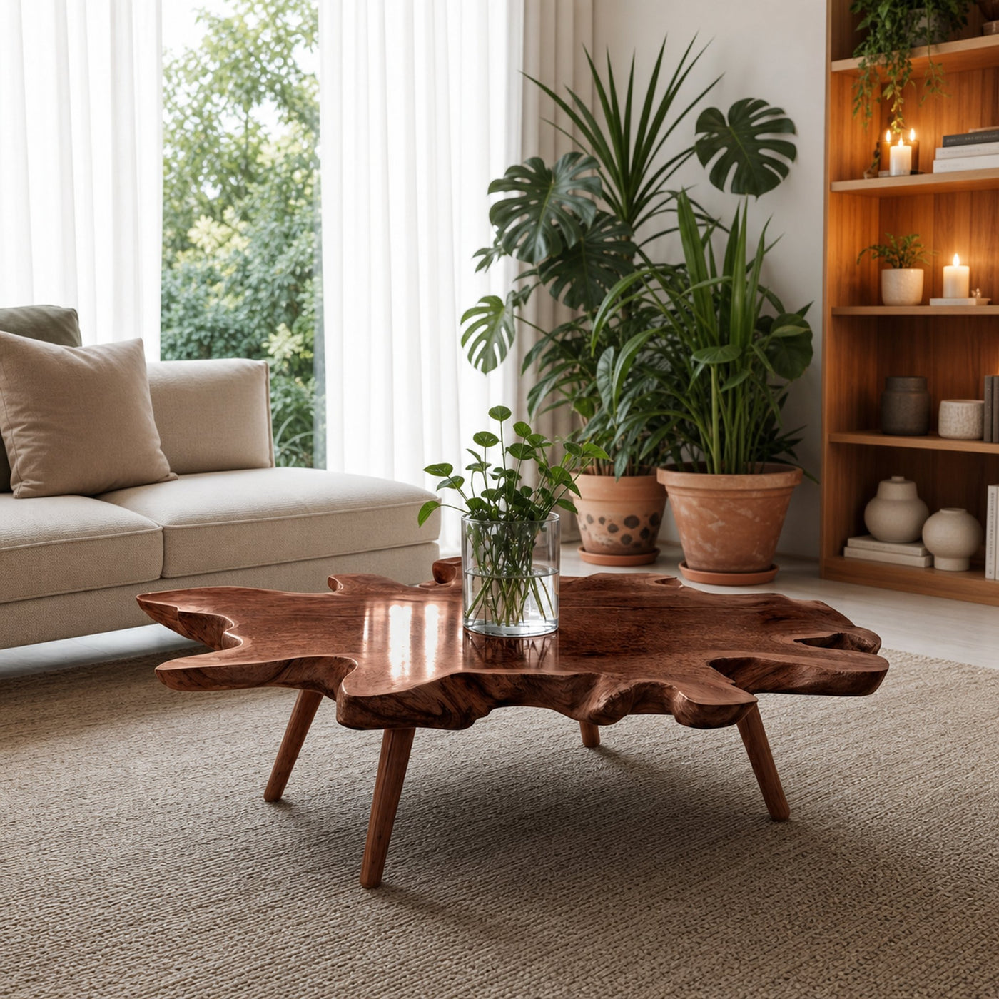 Handcrafted Low Table For Wooden Room Decor - product view 7