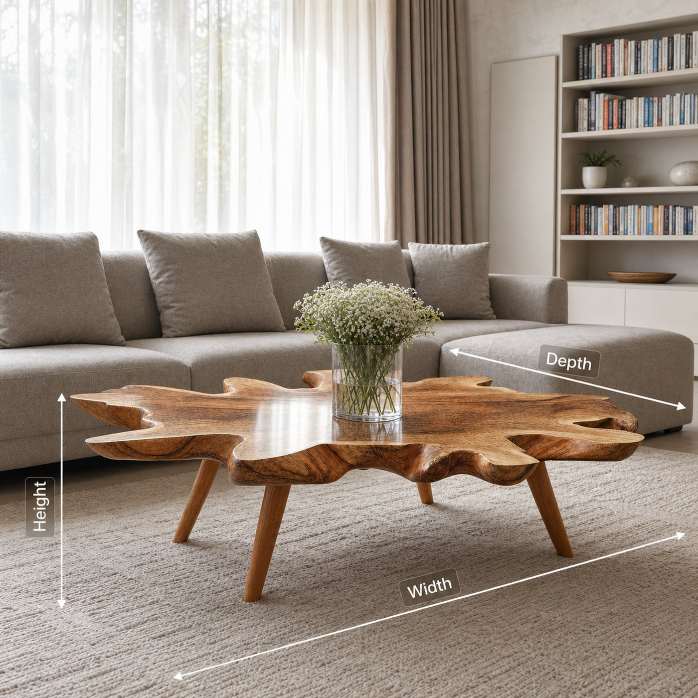 Handcrafted Low Table For Wooden Room Decor - product view 8