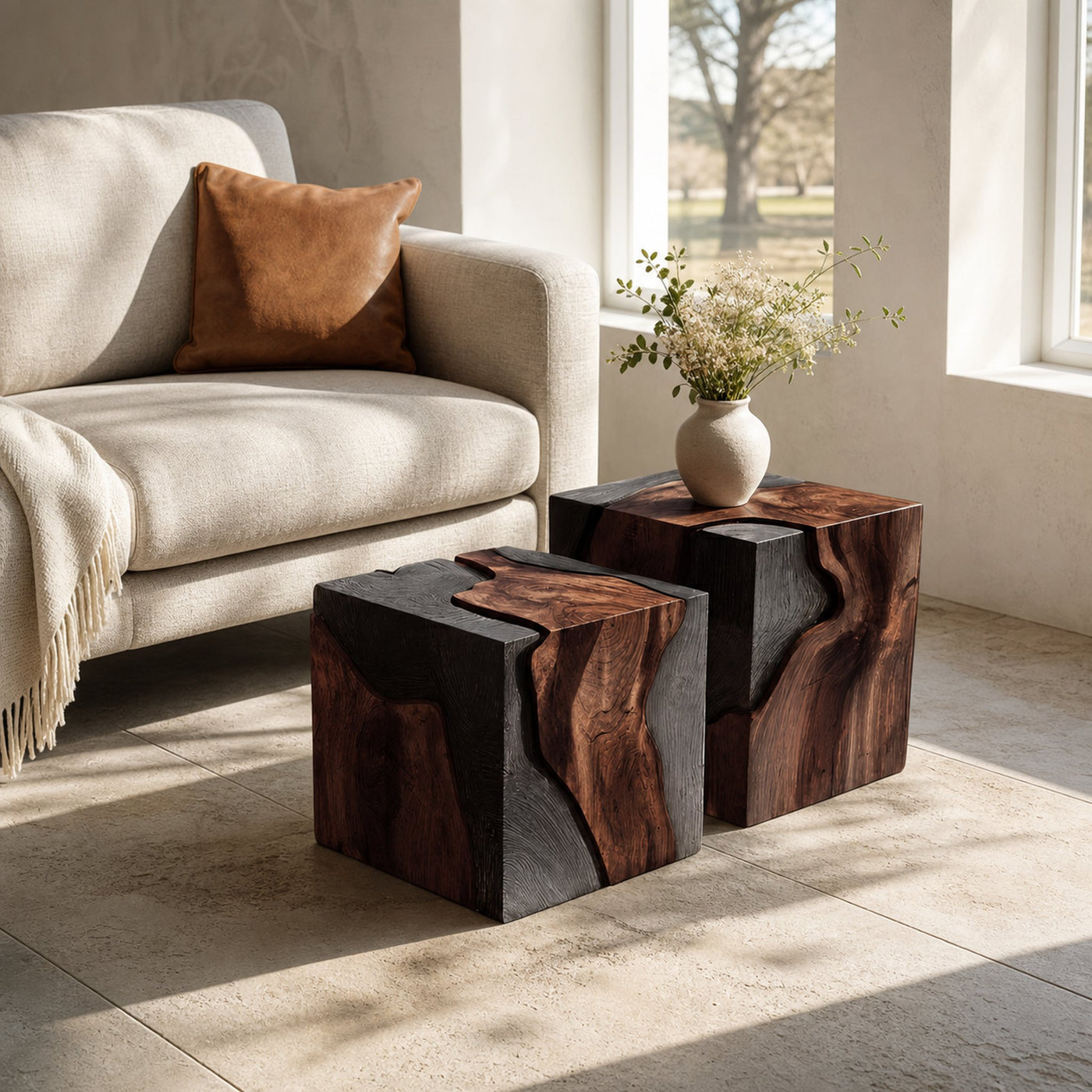 Handcrafted Low Wooden Coffee Table For Unique Living Room - product view 7