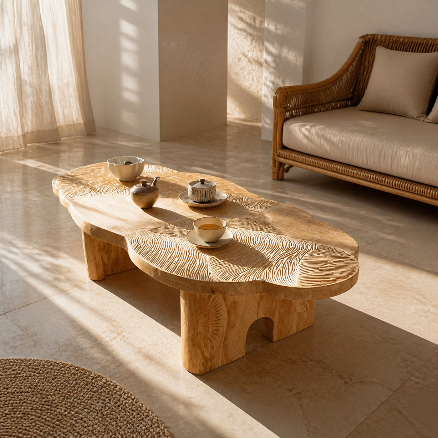 Handcrafted Modern Irregular Coffee Table For Living Room Decor