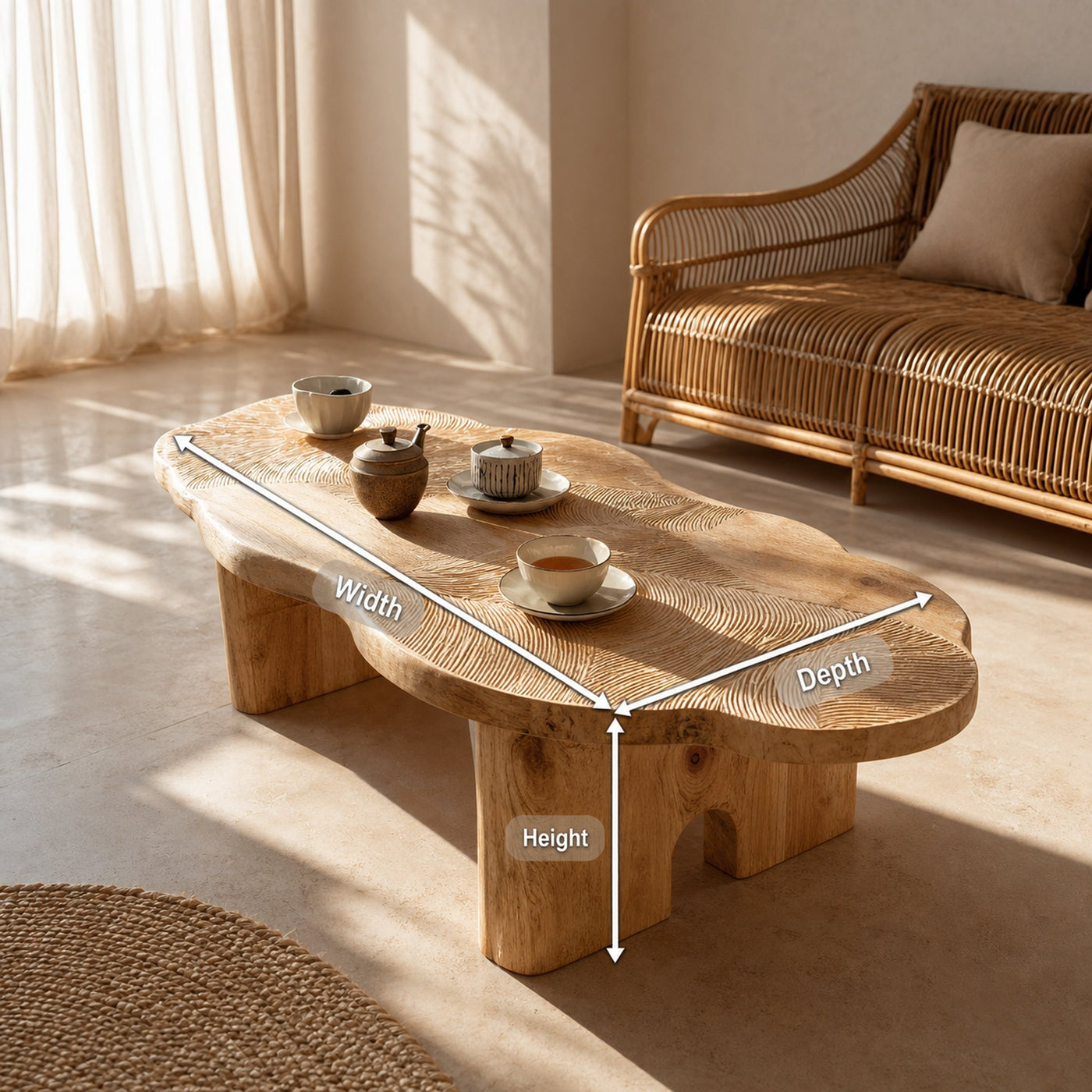Handcrafted Modern Irregular Coffee Table For Living Room Decor - product view 8