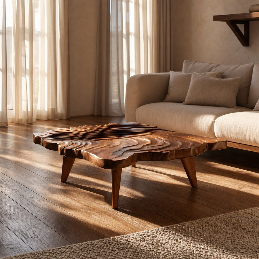 Handcrafted Modern Live Edge Coffee Table For Living Room