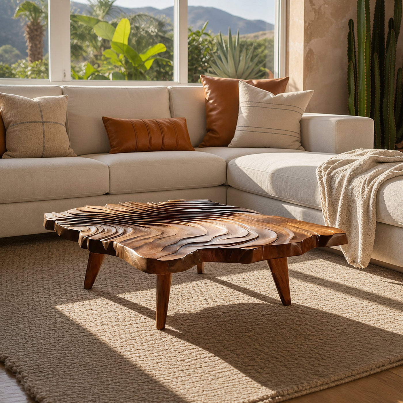 Handcrafted Modern Live Edge Coffee Table For Living Room - product view 6