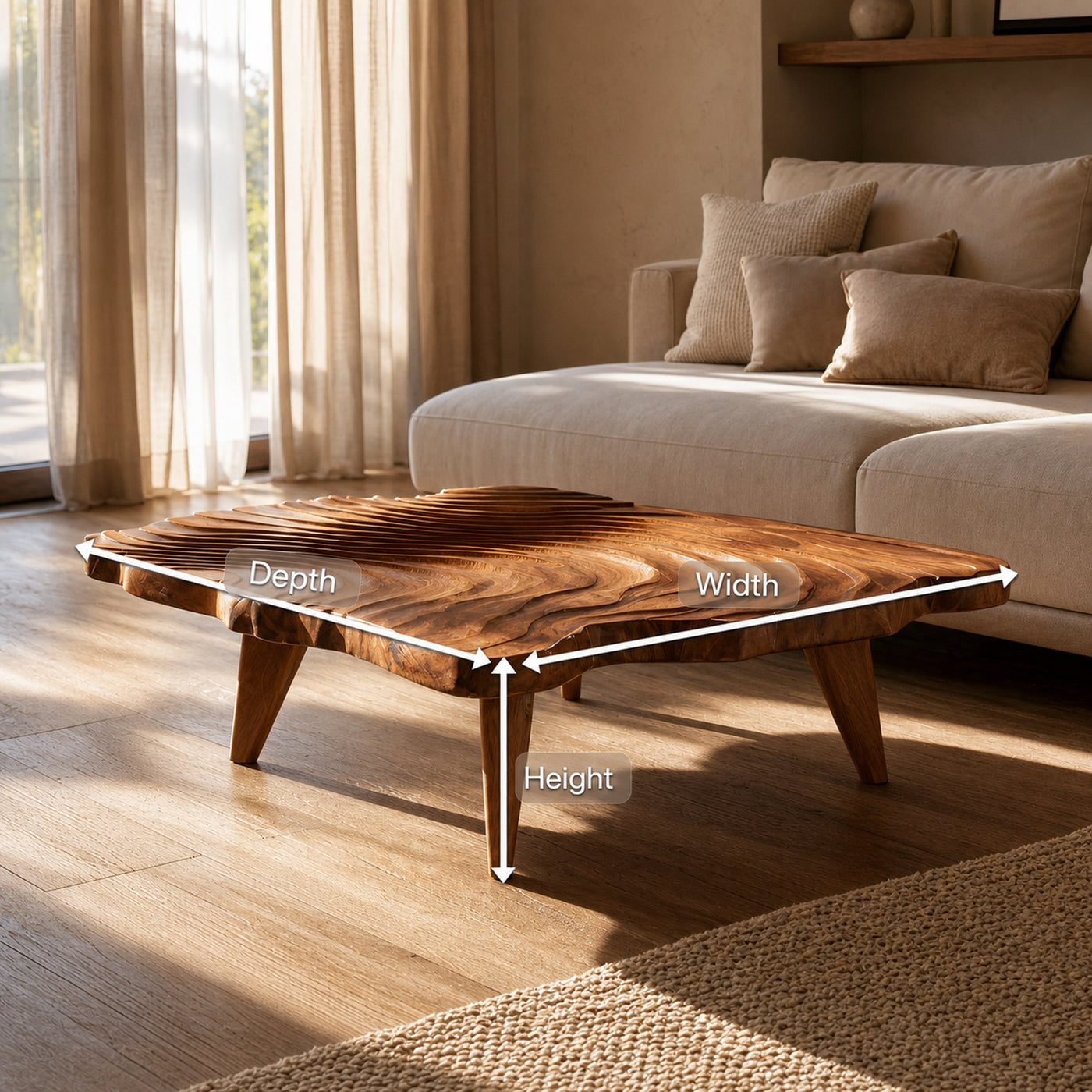 Handcrafted Modern Live Edge Coffee Table For Living Room - product view 8