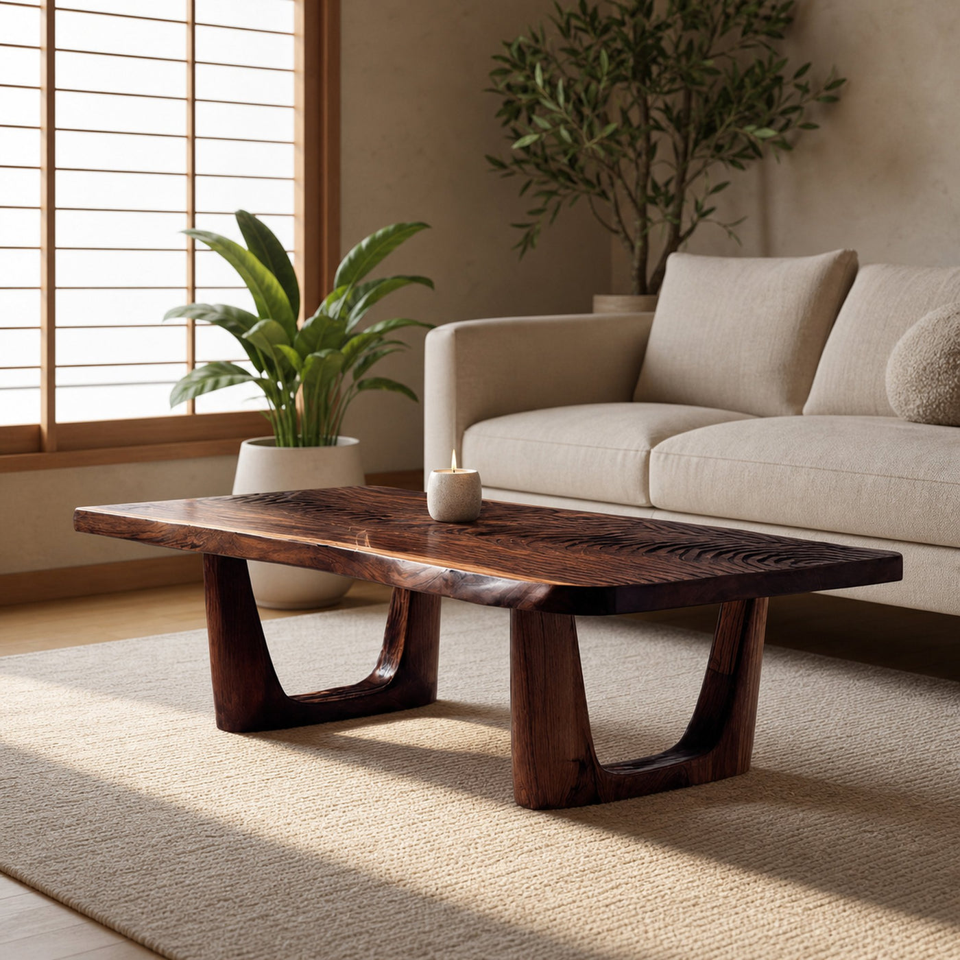 Handcrafted Modern Solid Wood Coffee Table For Living Room - product view 7