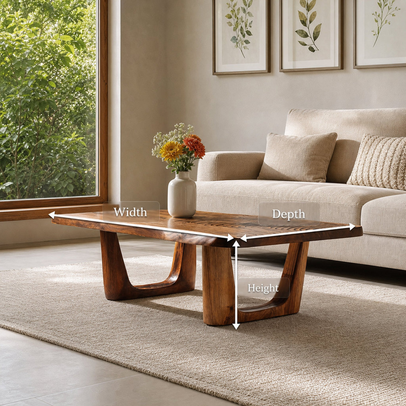 Handcrafted Modern Solid Wood Coffee Table For Living Room - product view 8