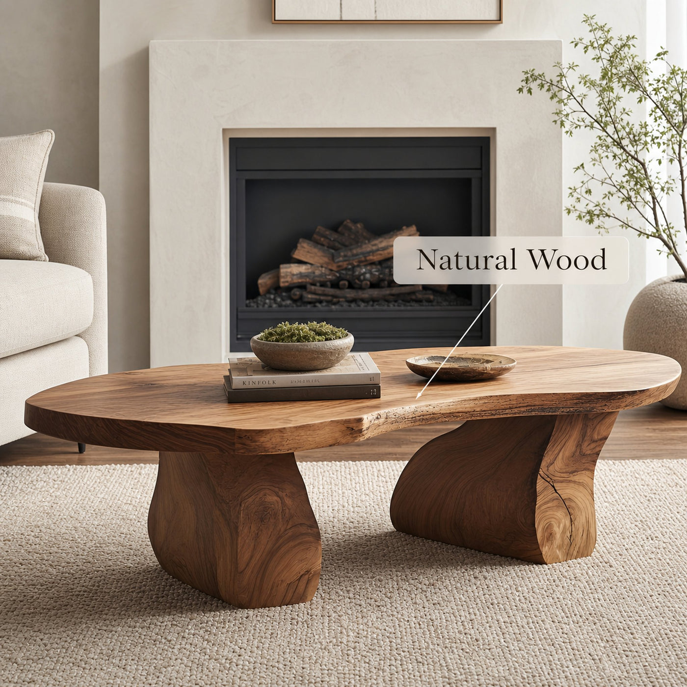 Handcrafted Natural Wood Coffee Table For Homely Living Room Style - product view 6