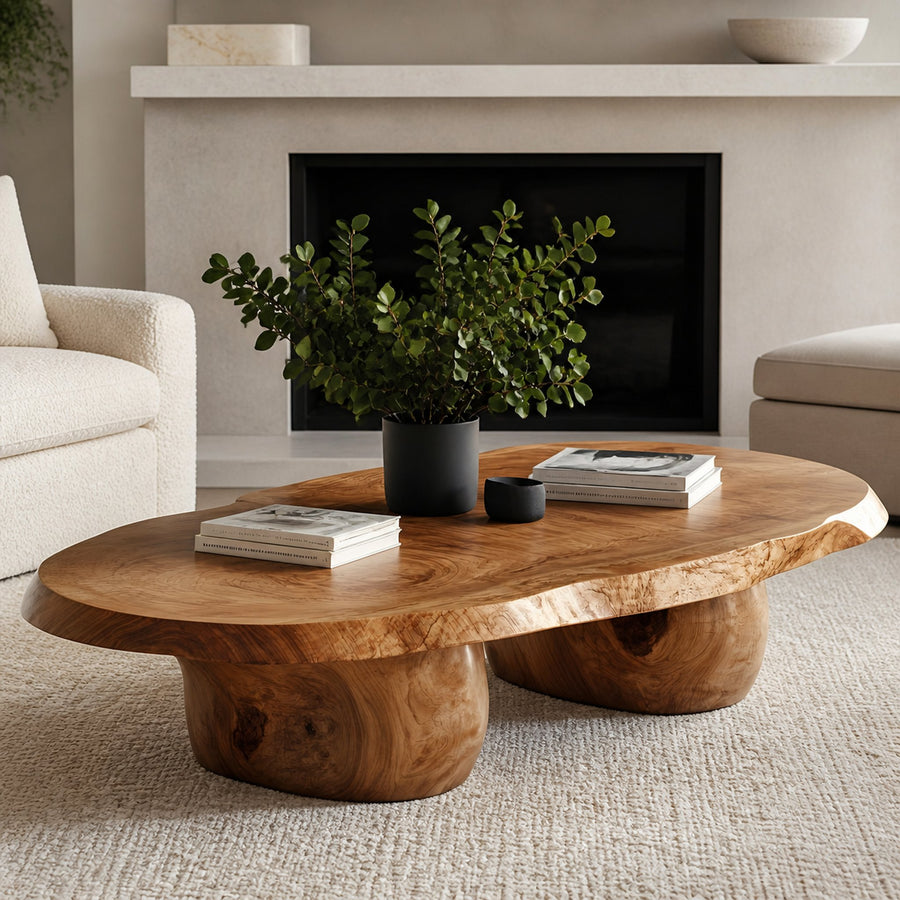 Handcrafted Natural Wood Coffee Table For Inviting Living Room