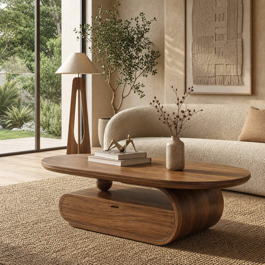 Handcrafted Oval Coffee Table For Living Room