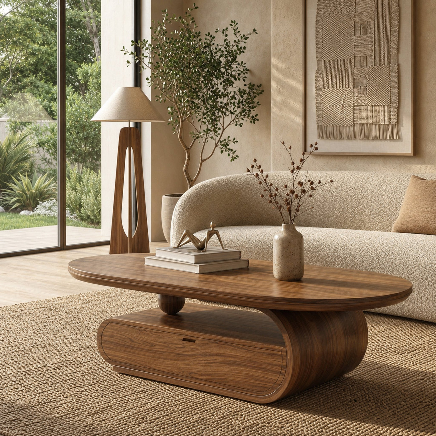 Handcrafted Oval Coffee Table For Living Room