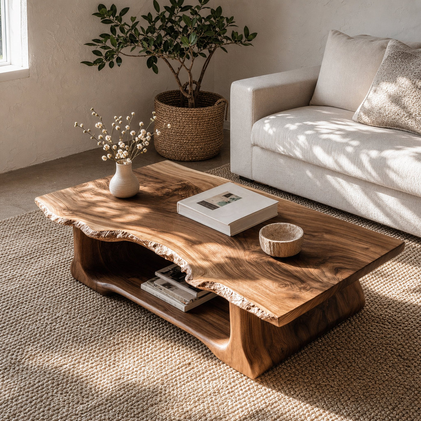 Handcrafted Rustic Live Edge Coffee Table Living Room Family Room