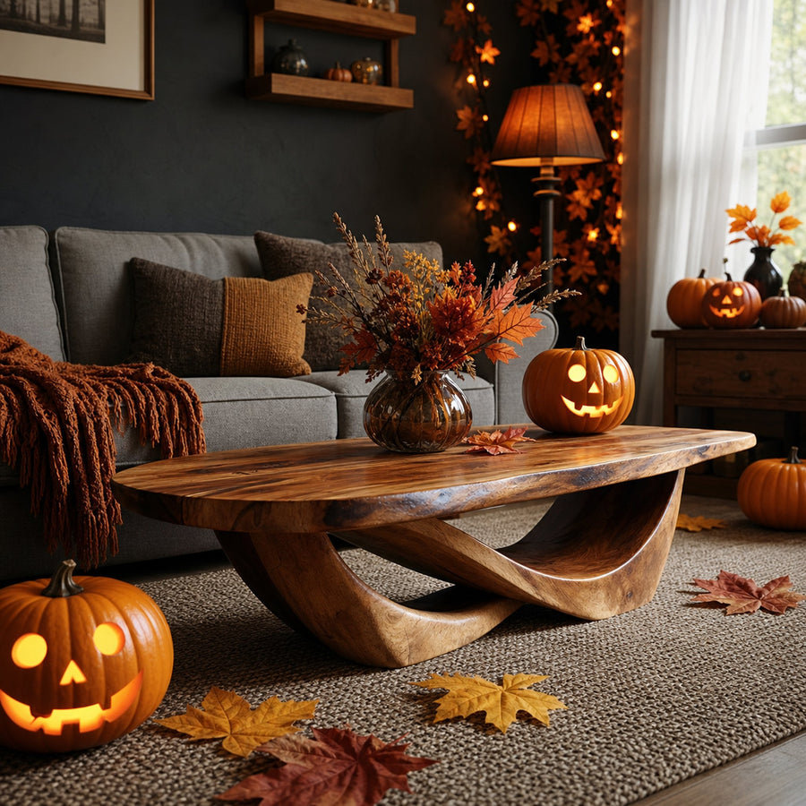Handcrafted Solid Wood Coffee Table Entryway Design Haunted Look