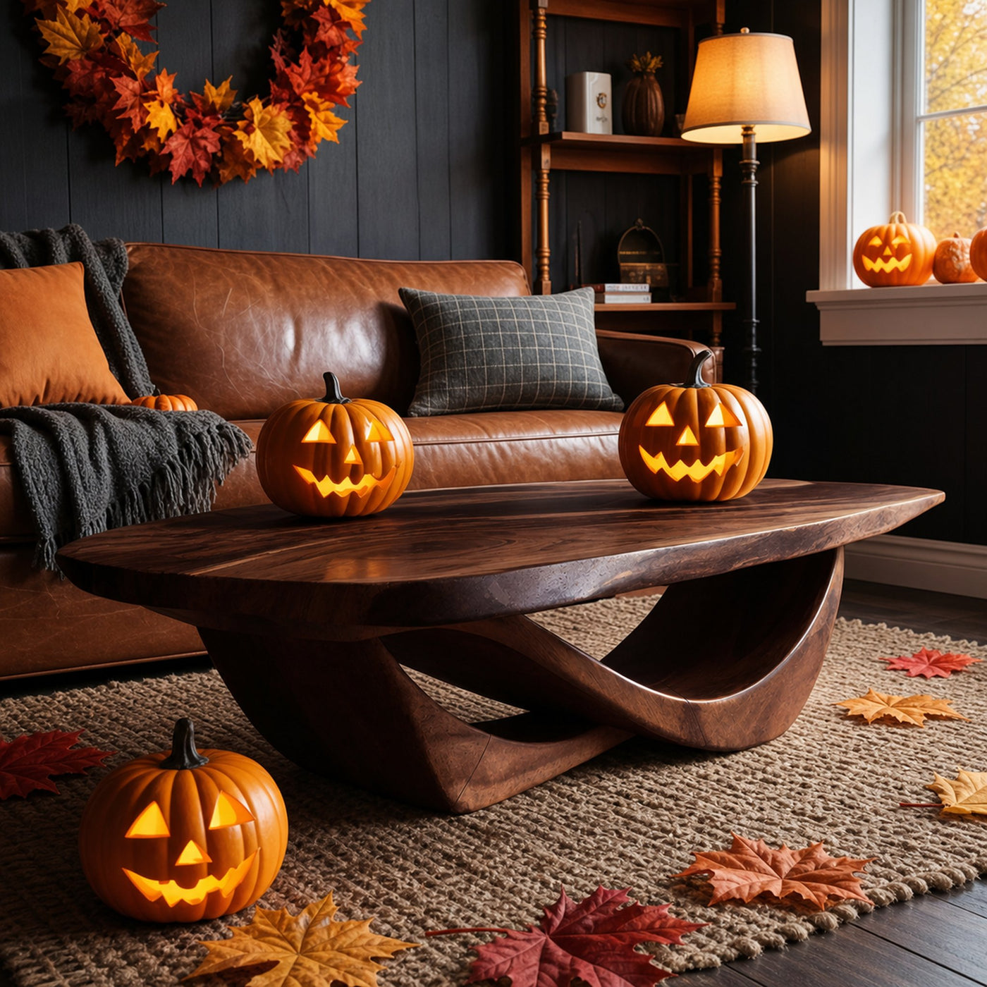 Handcrafted Solid Wood Coffee Table Entryway Design Haunted Look - product view 6