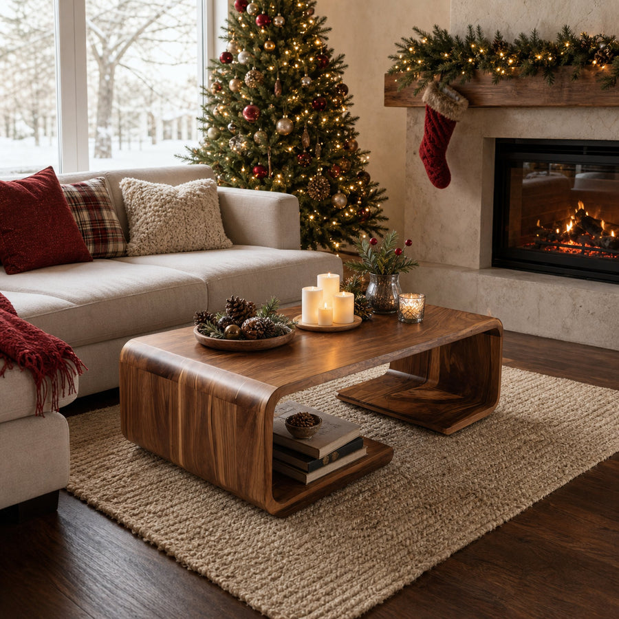 Handcrafted Solid Wood Coffee Table For Christmas Living Room