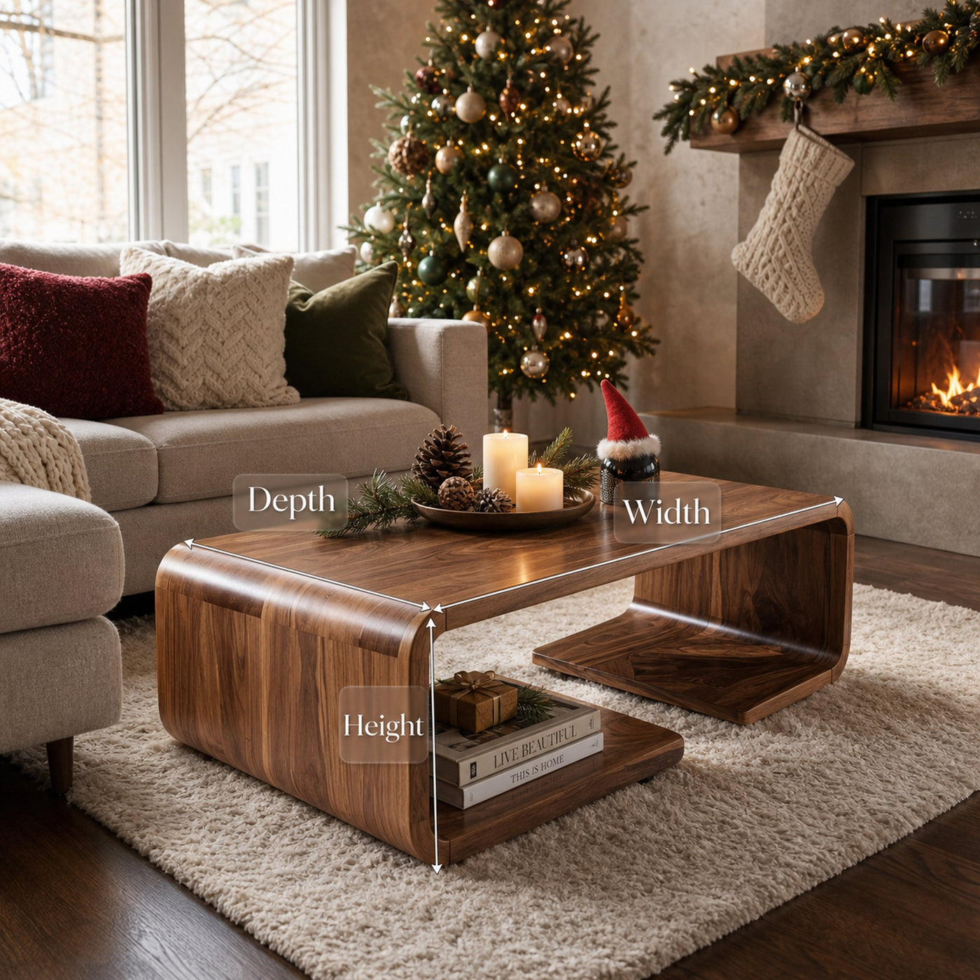 Handcrafted Solid Wood Coffee Table For Christmas Living Room - product view 6