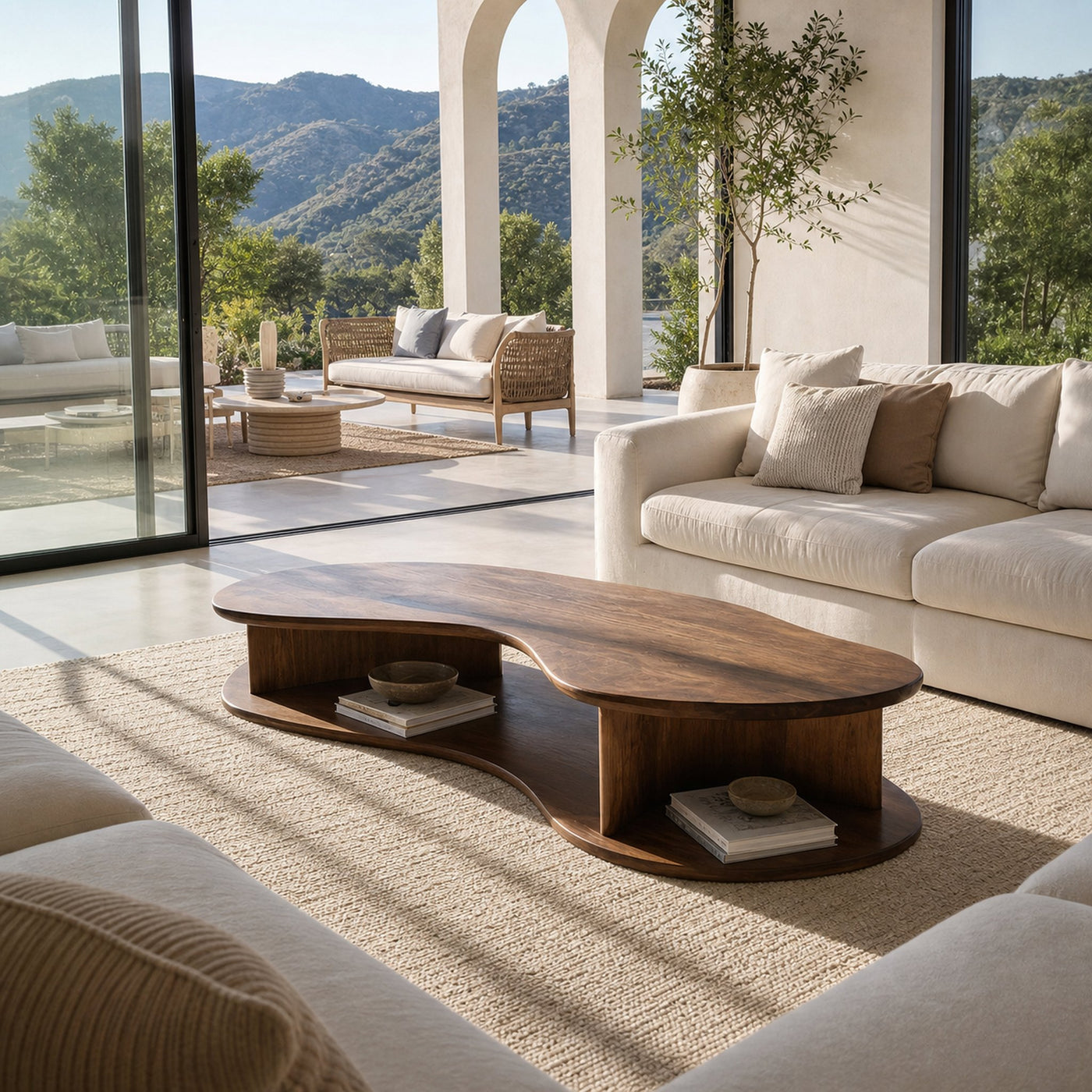 Handcrafted Solid Wood Coffee Table For Living Room Accent