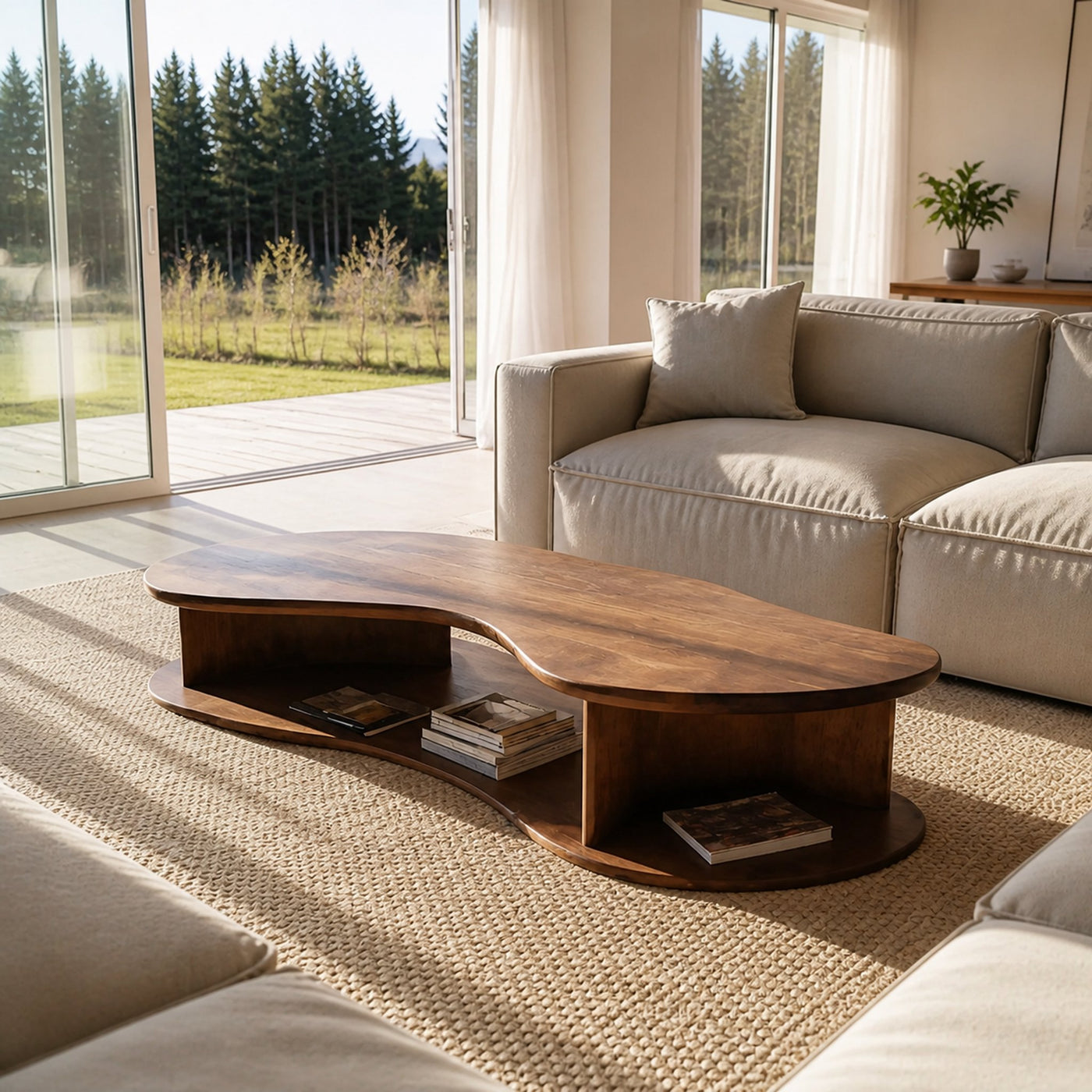 Handcrafted Solid Wood Coffee Table For Living Room Accent - product view 6