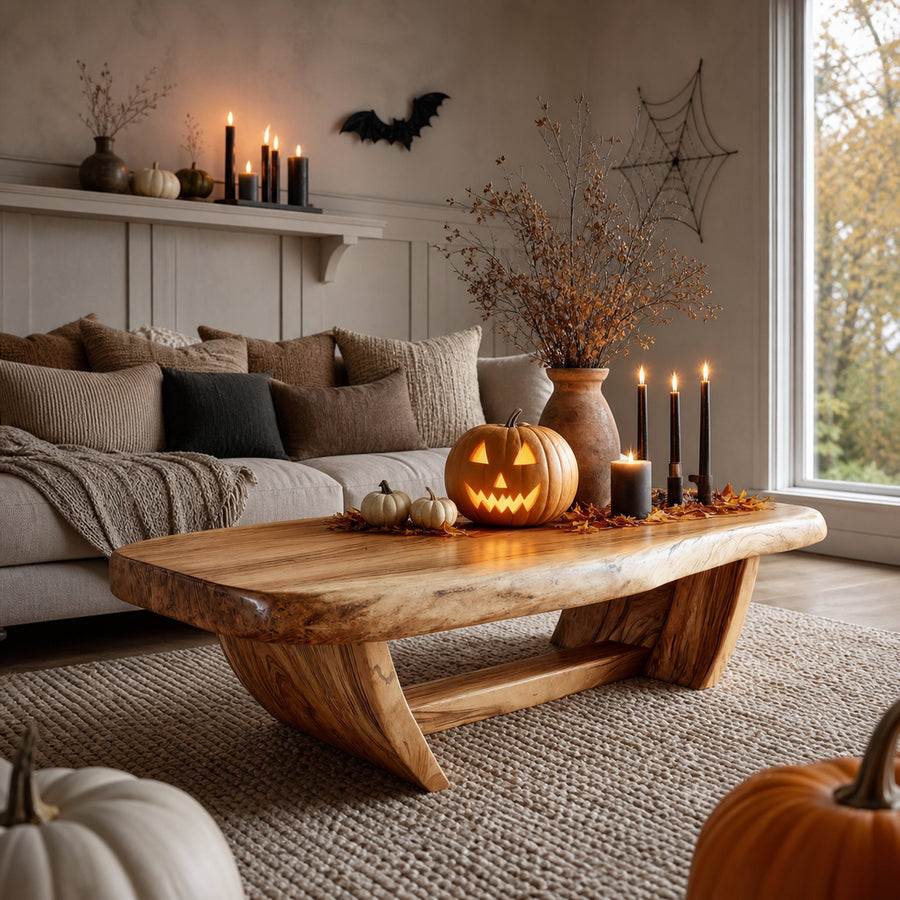 Handcrafted Solid Wood Coffee Table For Living Room Rustic Halloween