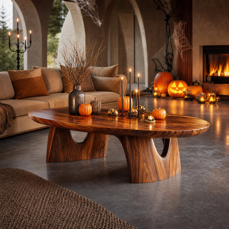 Handcrafted Solid Wood Coffee Table Livingroom Decor Haunted Charm