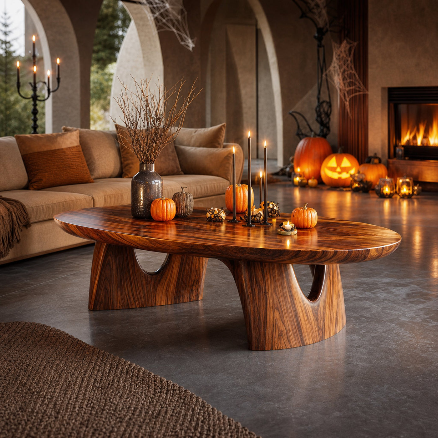 Handcrafted Solid Wood Coffee Table Livingroom Decor Haunted Charm