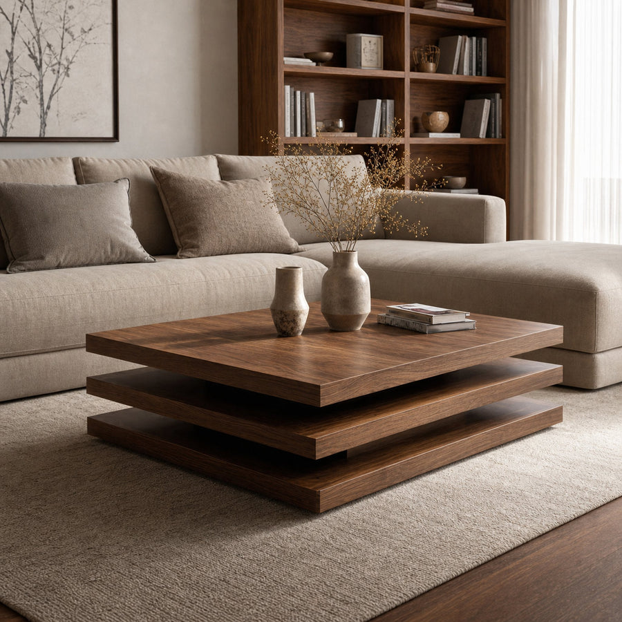 Handcrafted Solid Wood Live Edge Coffee Table For Entryway
