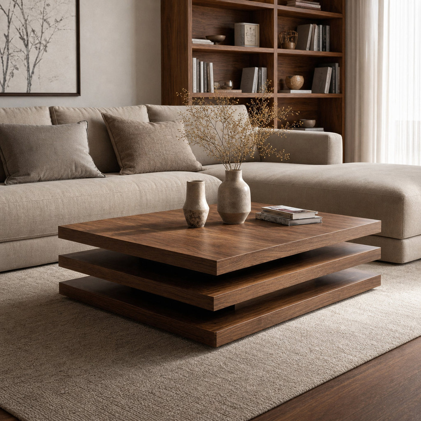 Handcrafted Solid Wood Live Edge Coffee Table For Entryway