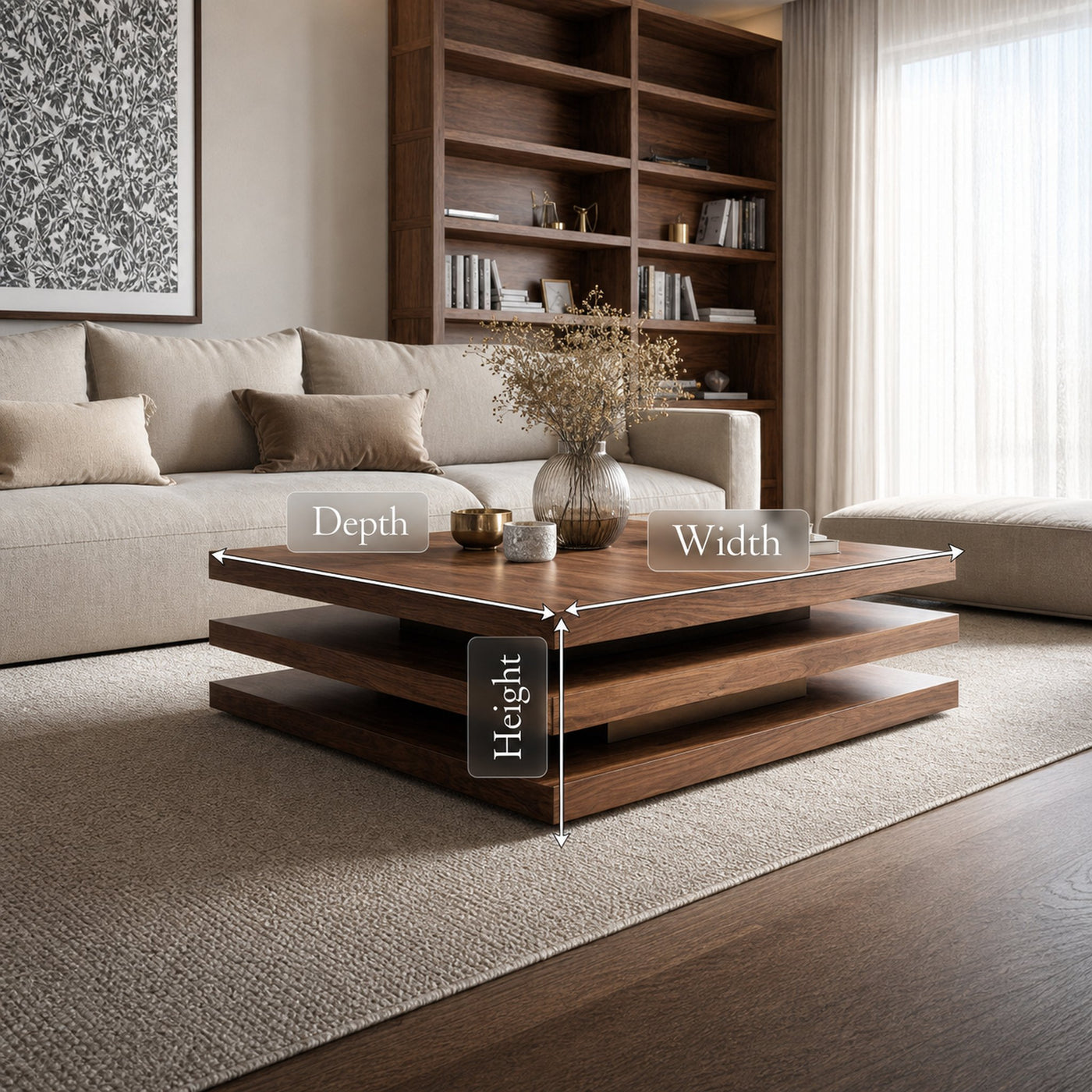 Handcrafted Solid Wood Live Edge Coffee Table For Entryway - product view 6