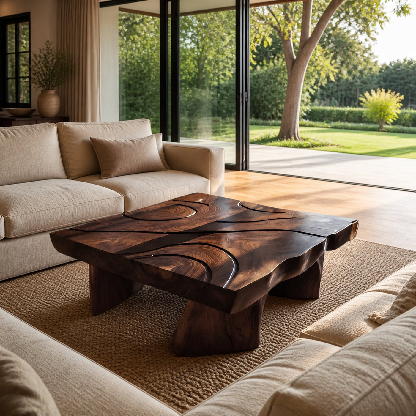 Handcrafted Solid Wood Live Edge Table For Living Room - product view 7