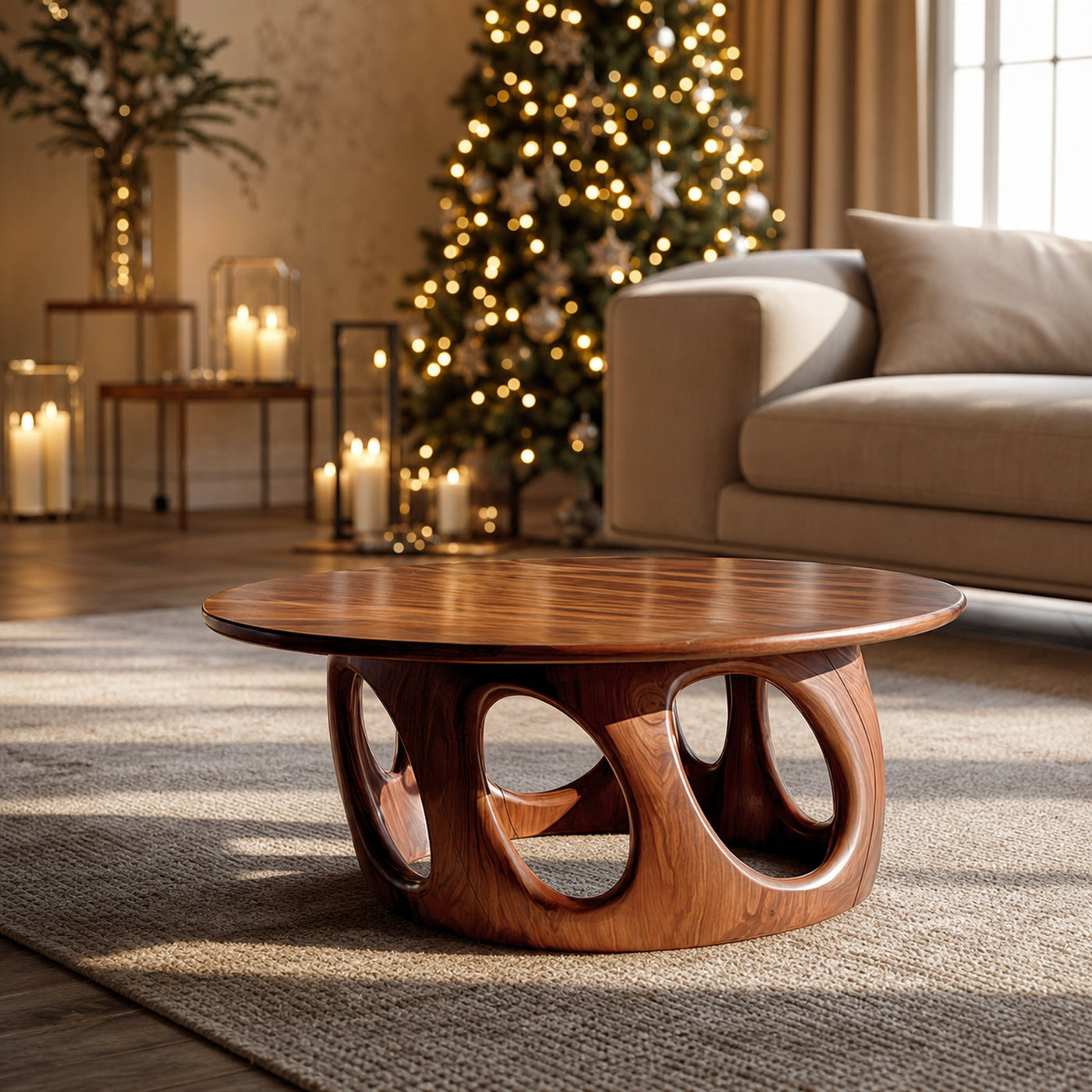 Handcrafted Solid Wood Low Coffee Table For Christmas Entryway - product view 6