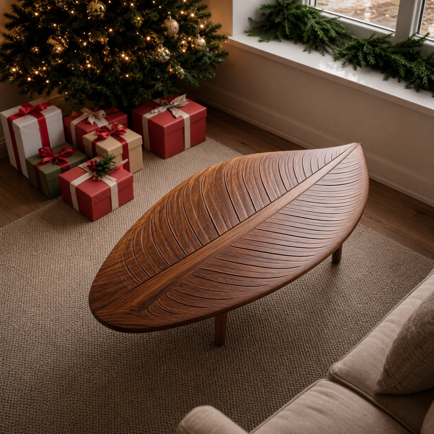Handcrafted Solid Wood Low Coffee Table For Holiday Entryway Design - product view 6