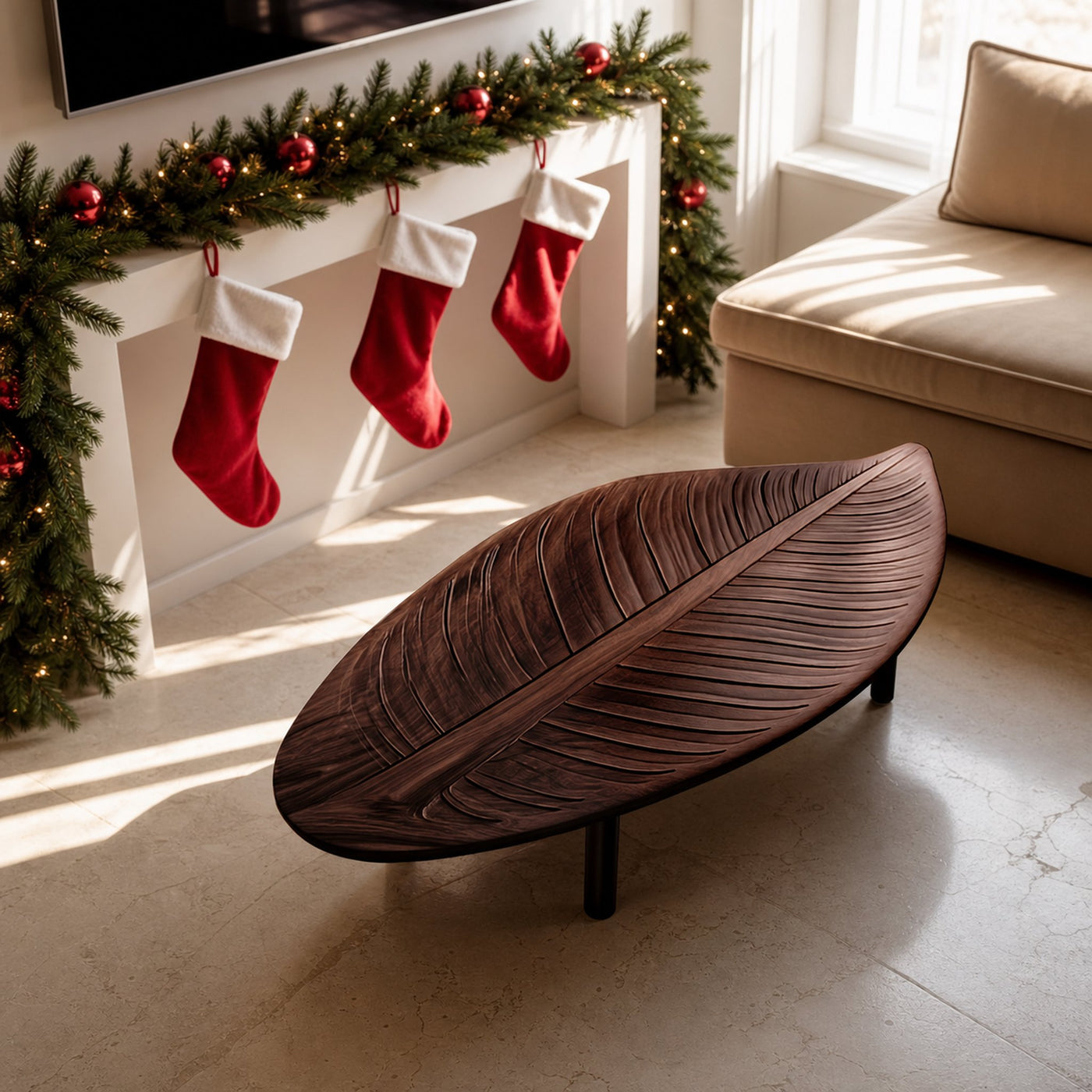 Handcrafted Solid Wood Low Coffee Table For Holiday Entryway Design - product view 7