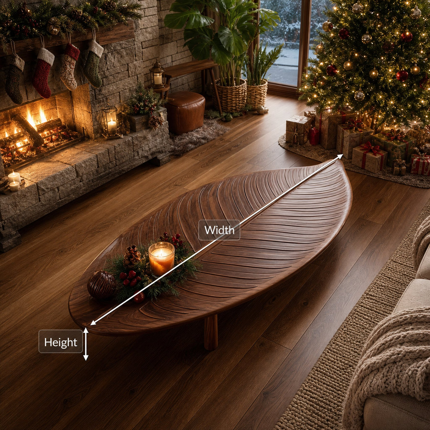 Handcrafted Solid Wood Low Coffee Table For Holiday Entryway Design - product view 8