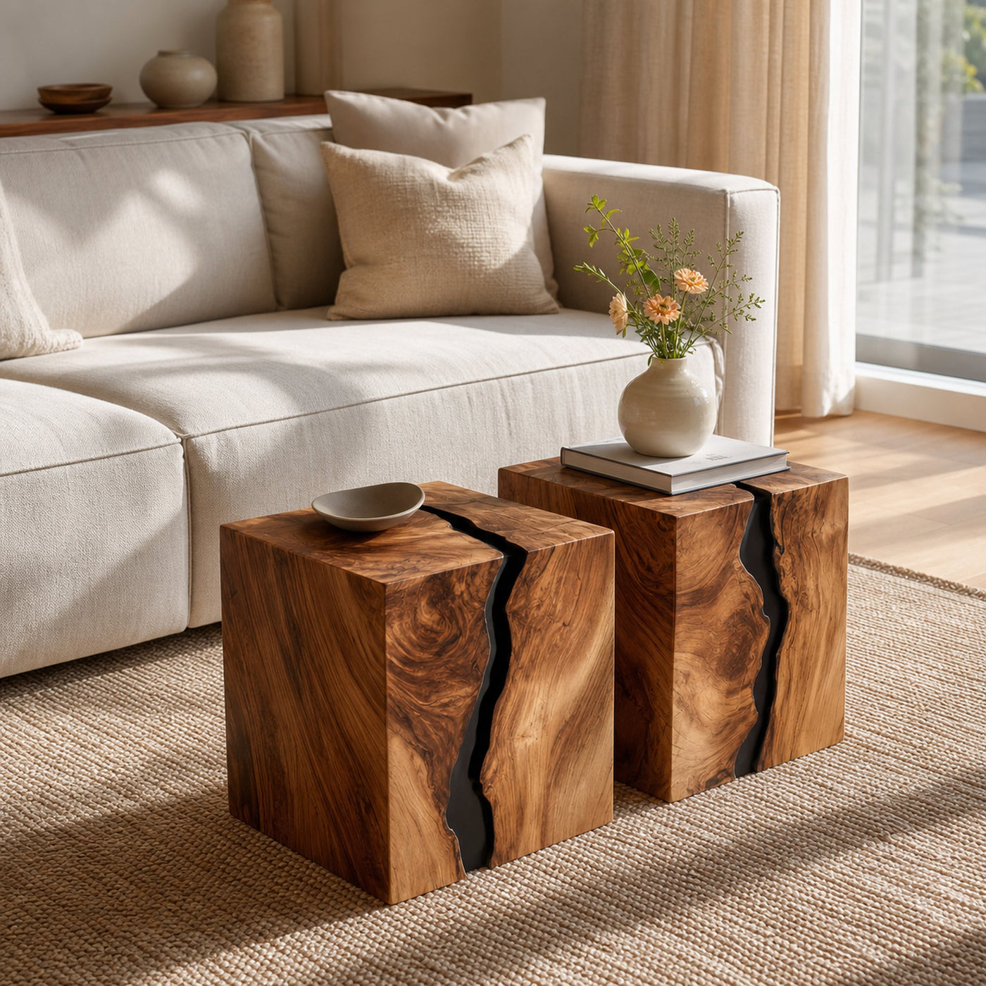 Handcrafted Solid Wood Low Coffee Table For Living Decor - product view 6