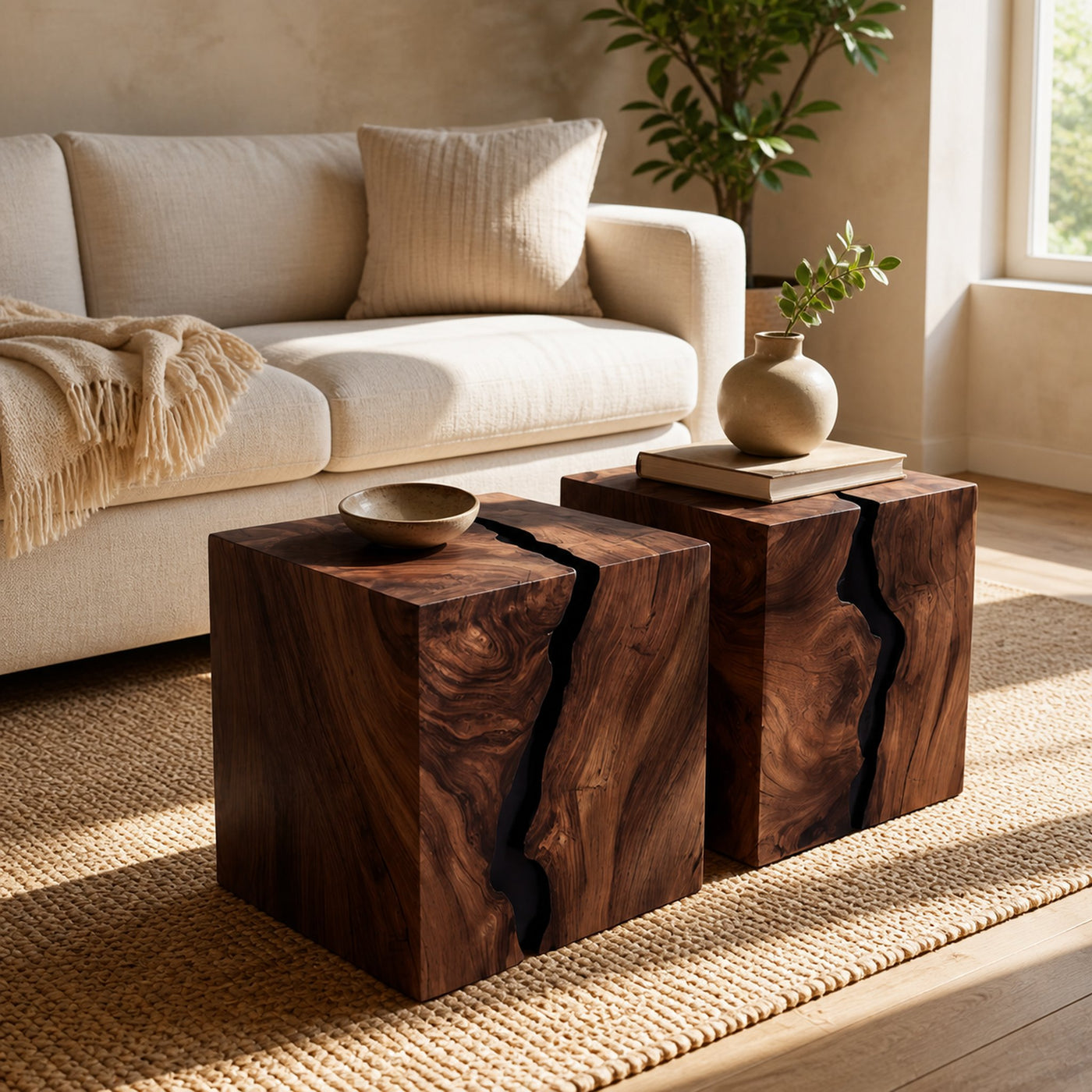 Handcrafted Solid Wood Low Coffee Table For Living Decor - product view 7
