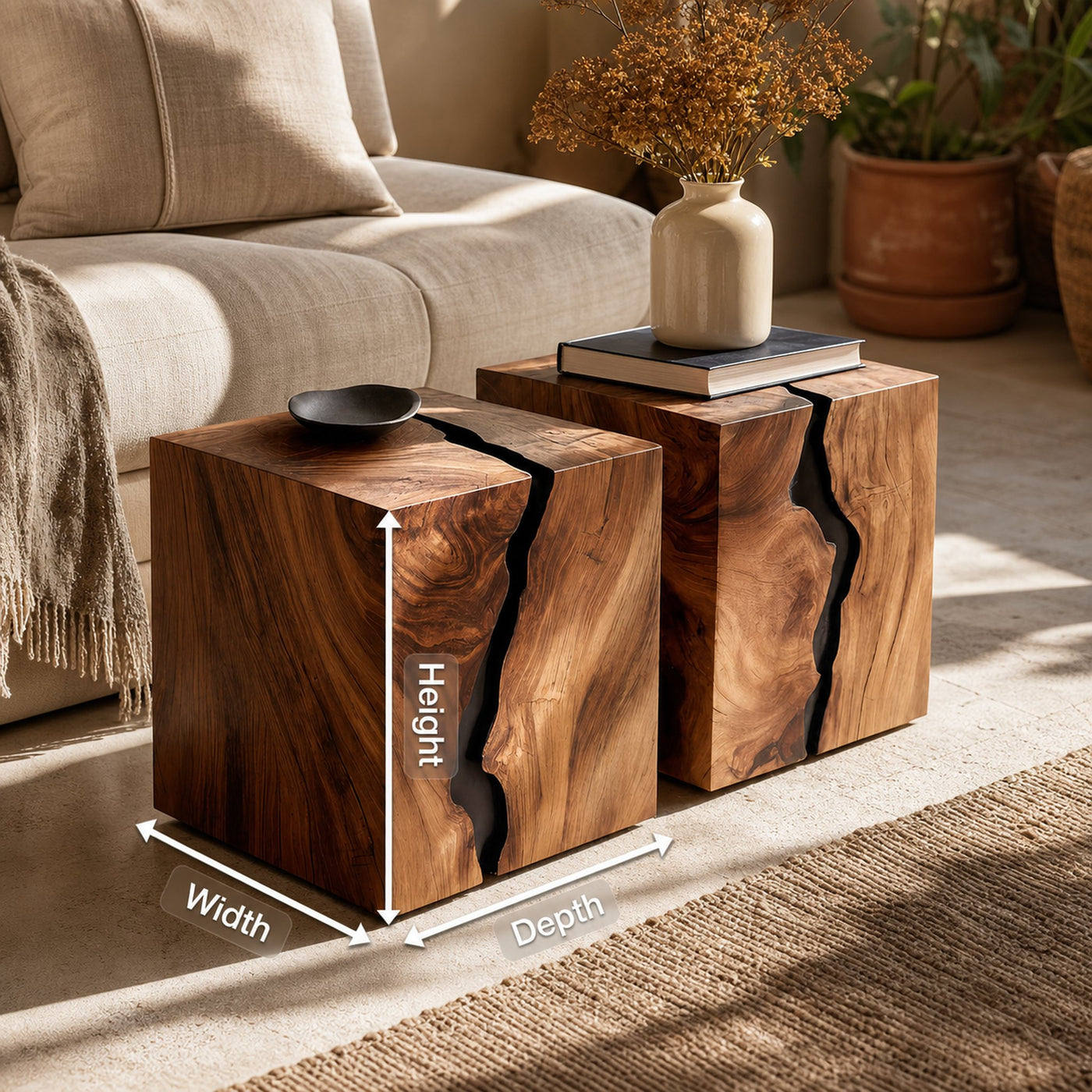 Handcrafted Solid Wood Low Coffee Table For Living Decor - product view 8
