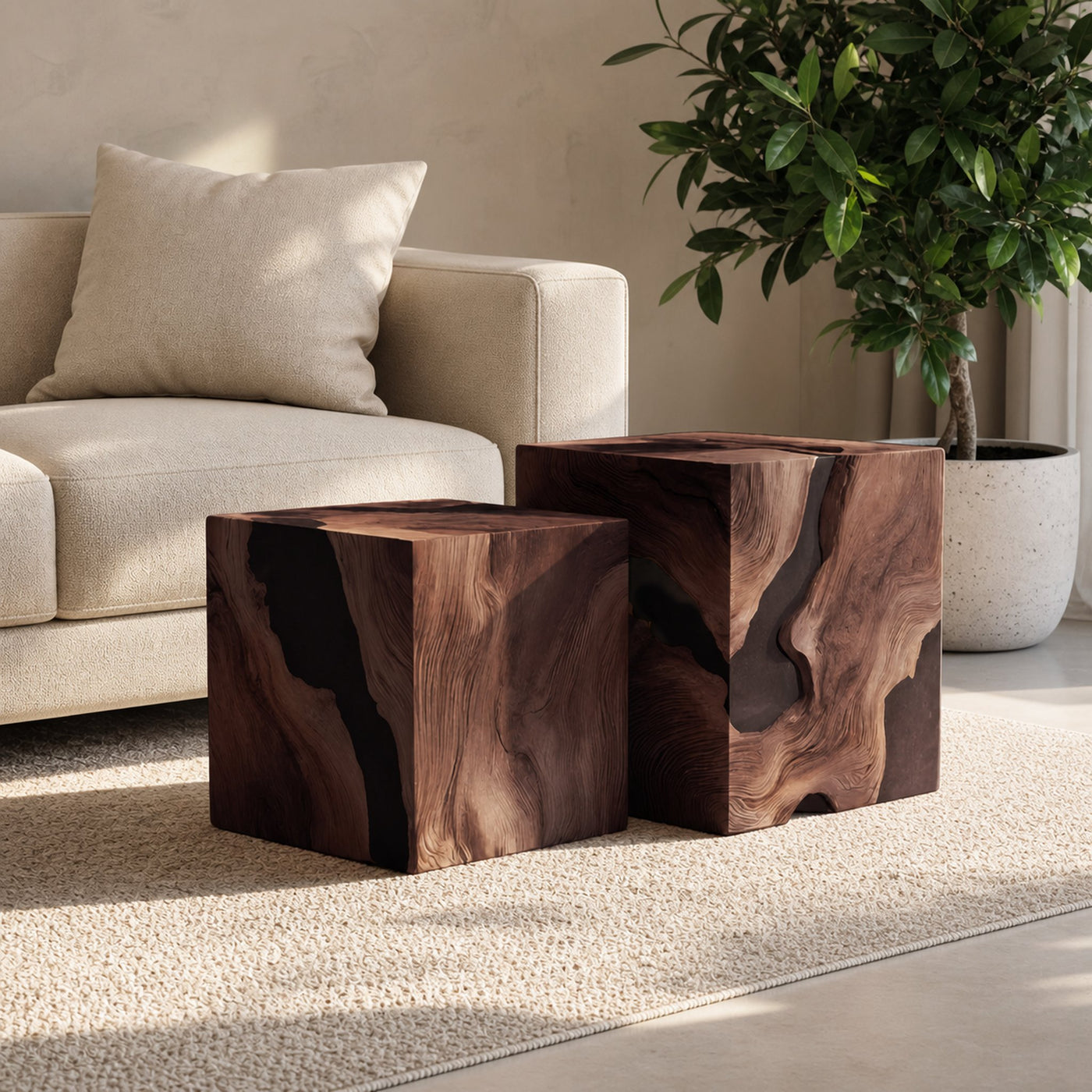 Handcrafted Solid Wood Square Table For Entryway Design - product view 7