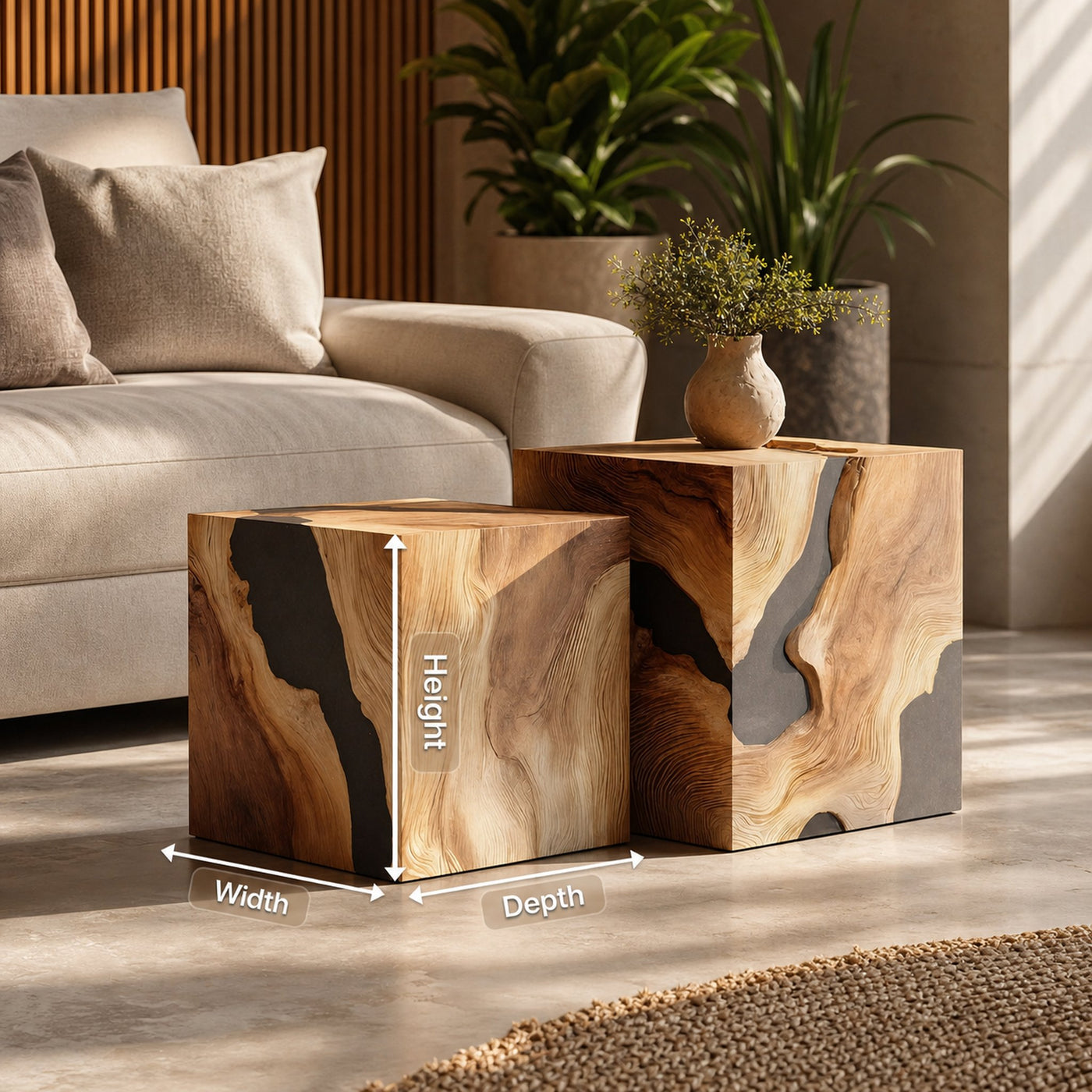 Handcrafted Solid Wood Square Table For Entryway Design - product view 8
