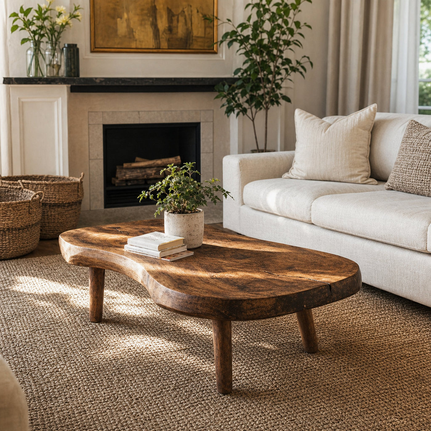 Handcrafted Wood Coffee Table For Living Room - product view 2
