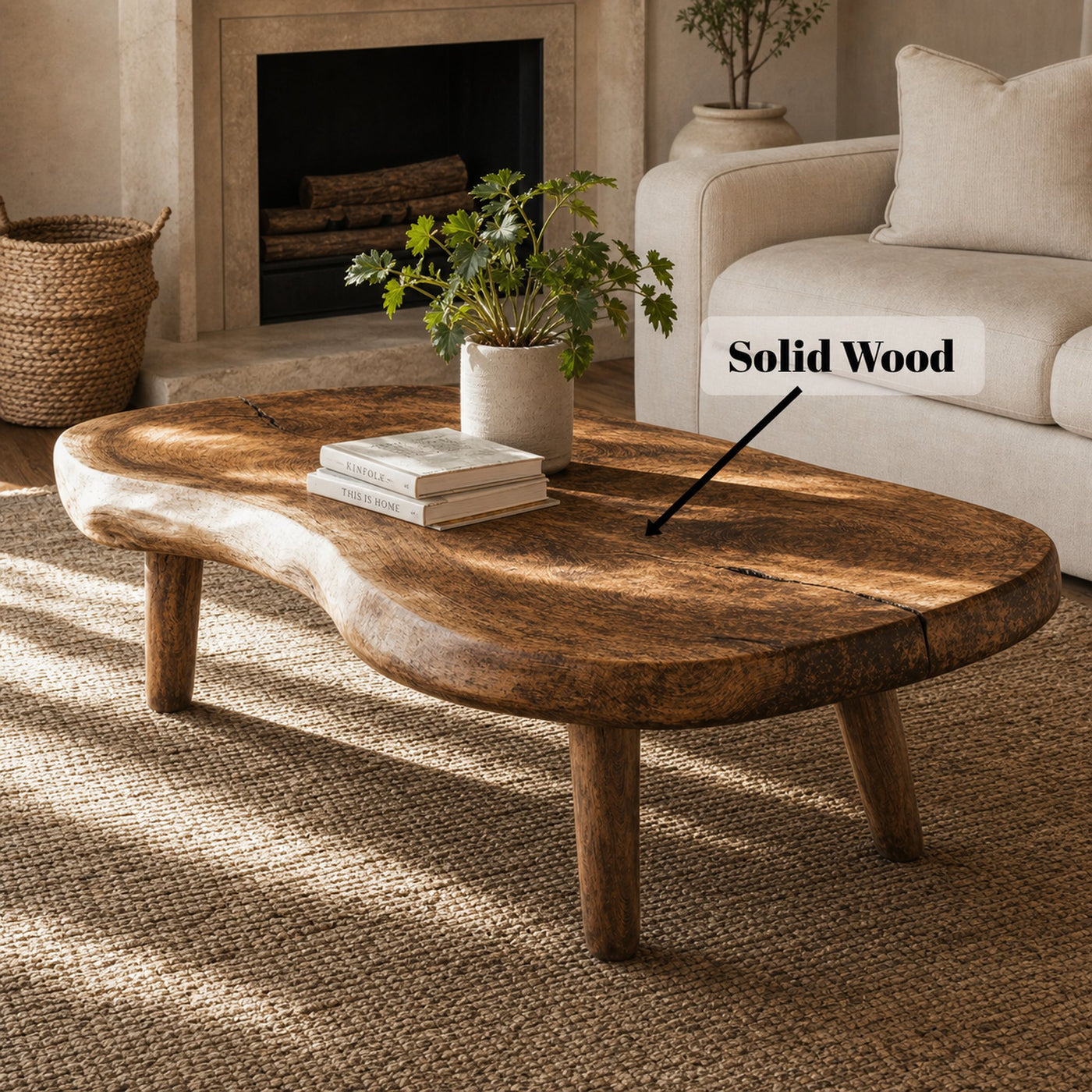 Handcrafted Wood Coffee Table For Living Room - product view 6