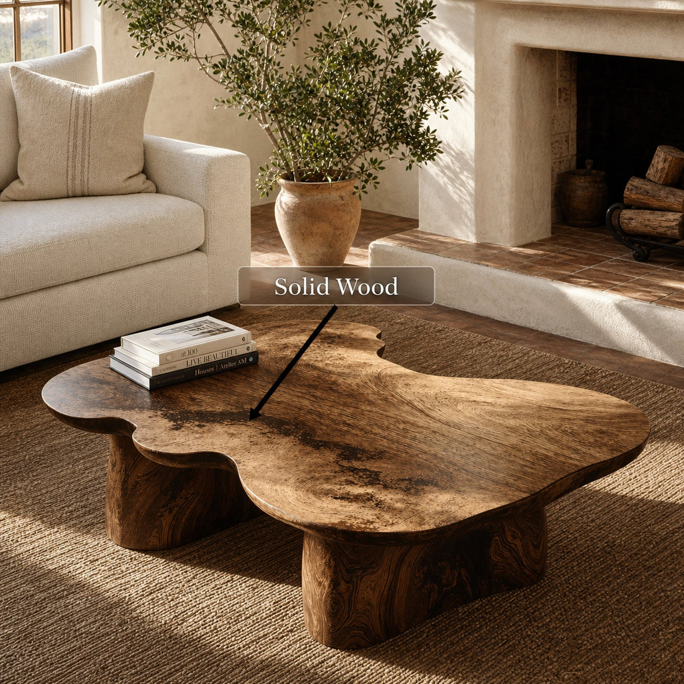 Handcrafted Wood Coffee Table Sofa Table - product view 6