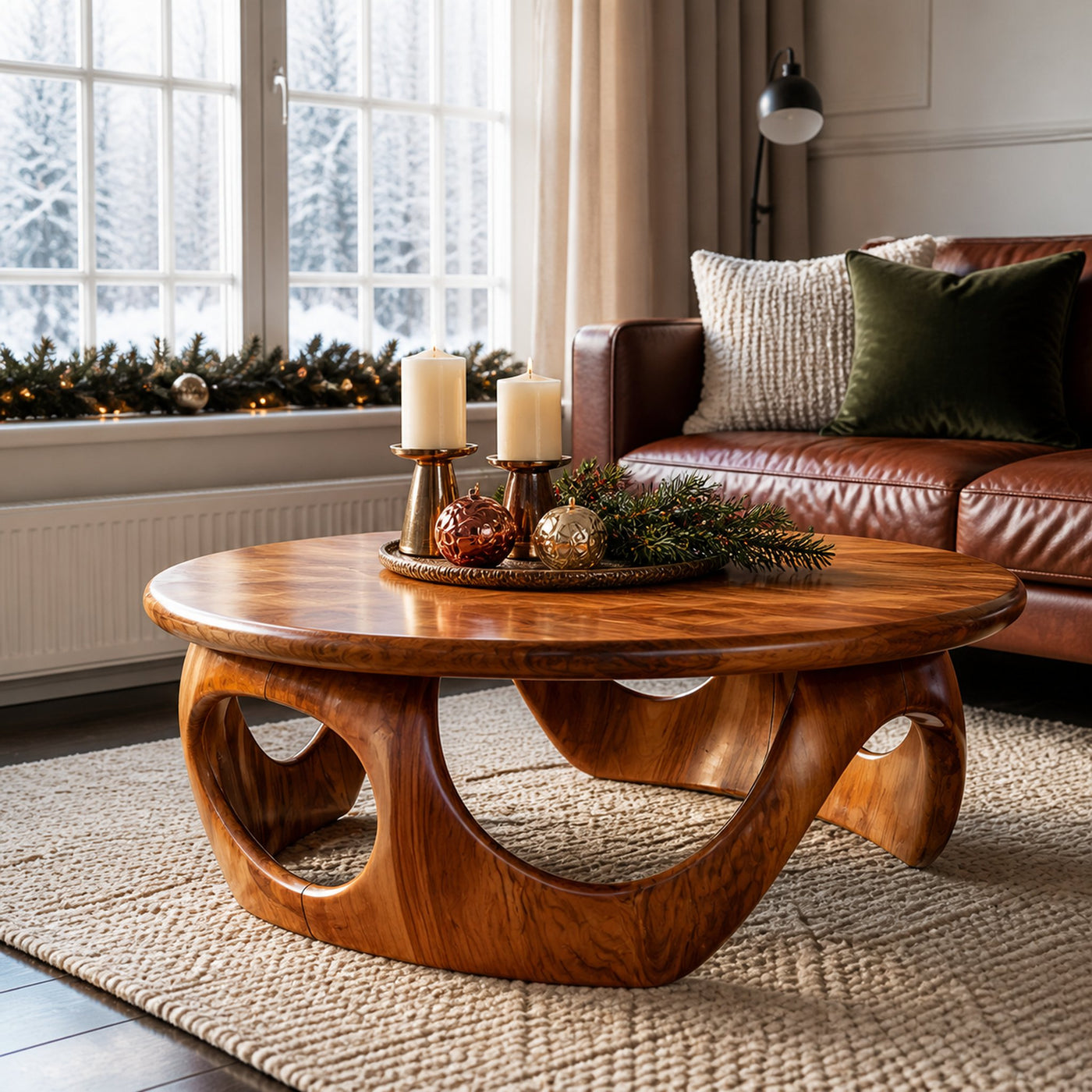 Handcrafted Wooden Coffee Table For Living Room Christmas Style - product view 6