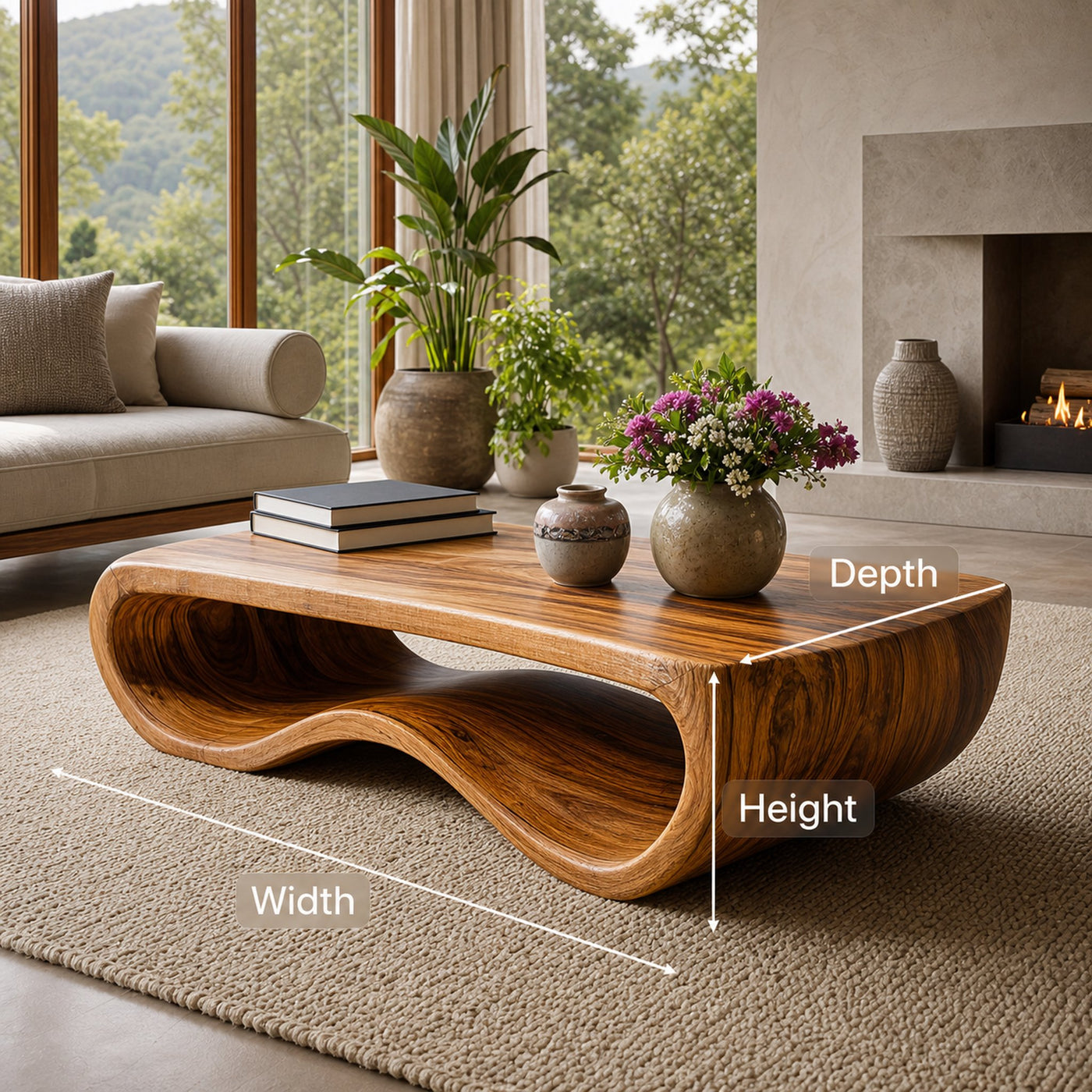 Handcrafted Wooden Coffee Table For Luxury Living Room - product view 7